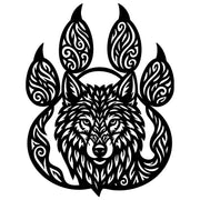 Wolf Head Paw DXF File – CNC Cutting Design | AWWOLF211