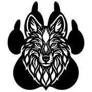 Wolf Head Paw DXF File – CNC Cutting Design | AWWOLF212