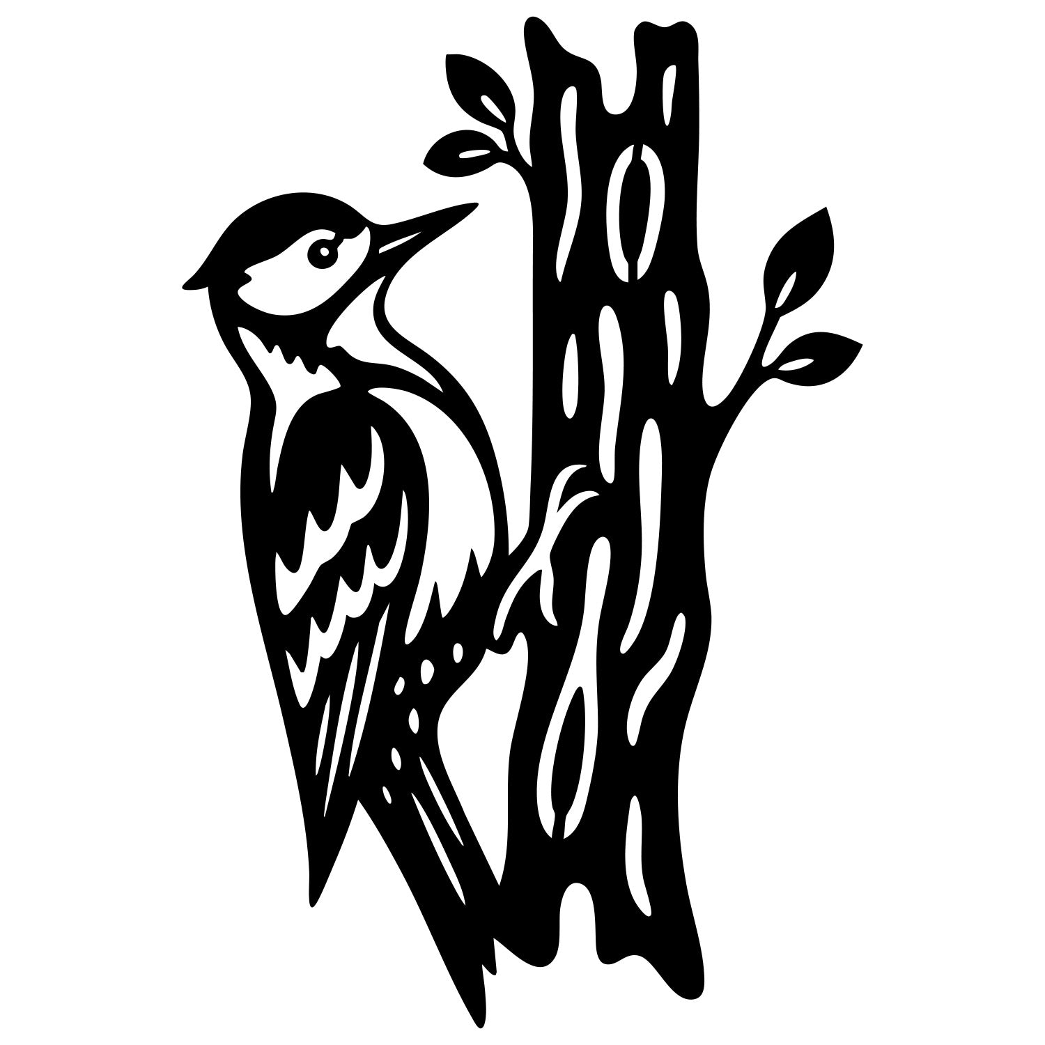 Woodpecker DXF File – CNC Cutting Design | ABWOODPECKER2