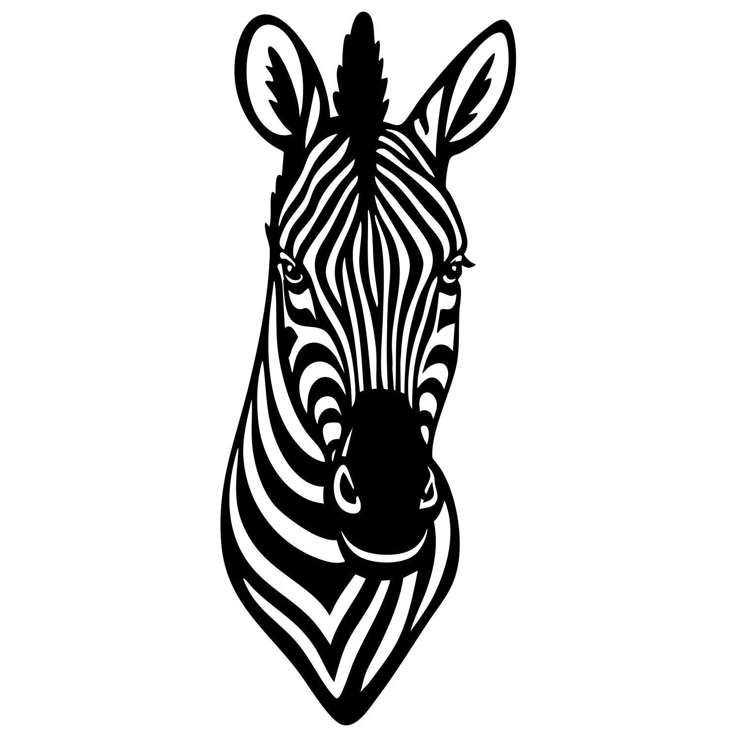 Zebra Head DXF File – CNC Cutting Design | AWZEBRA1