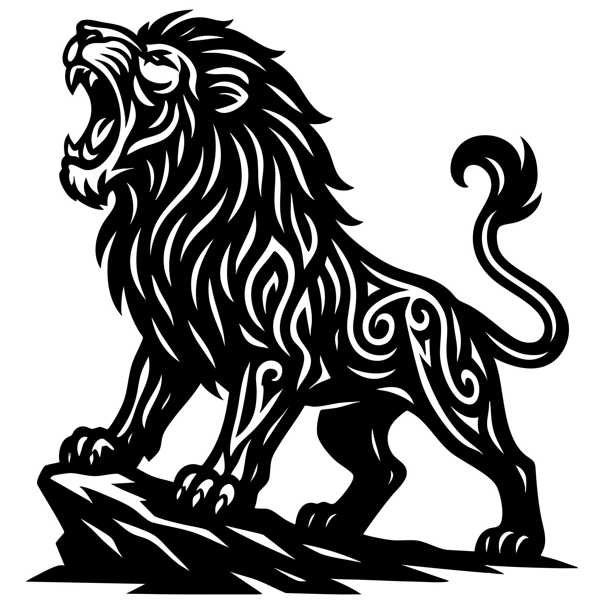 Zentangle Lion DXF File – CNC Cutting Design | AWLION10