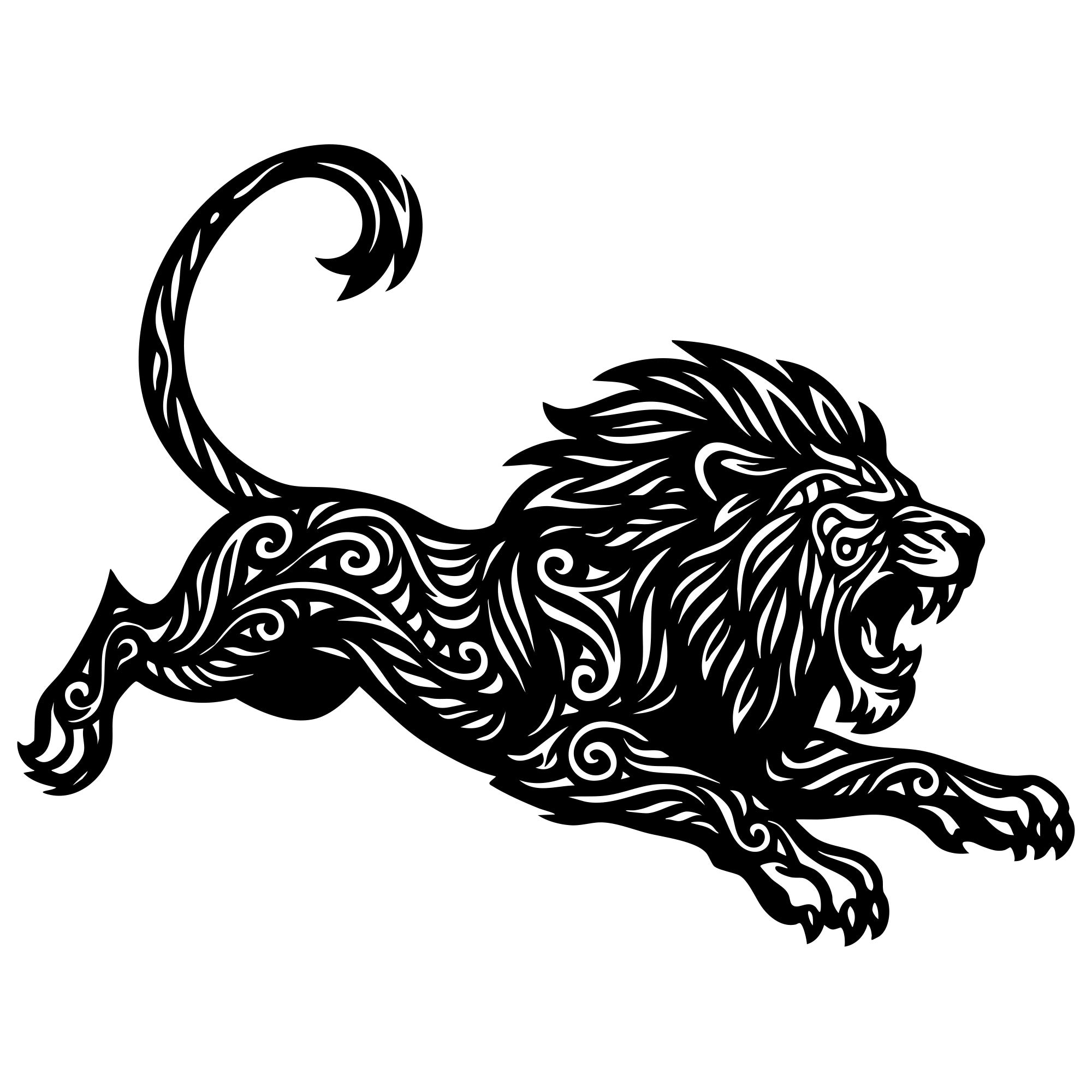 Zentangle Lion DXF File – CNC Cutting Design | AWLION110