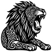 Zentangle Lion DXF File – CNC Cutting Design | AWLION117