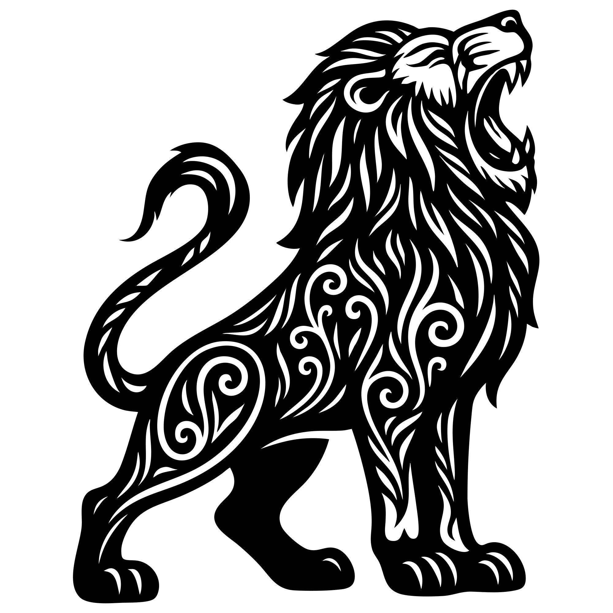 Zentangle Lion DXF File – CNC Cutting Design | AWLION118