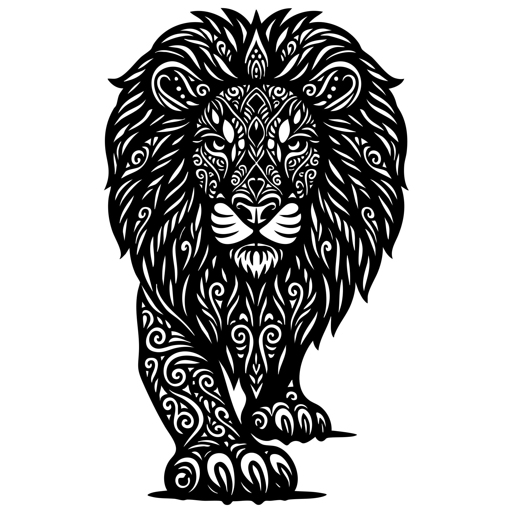 Zentangle Lion DXF File – CNC Cutting Design | AWLION139