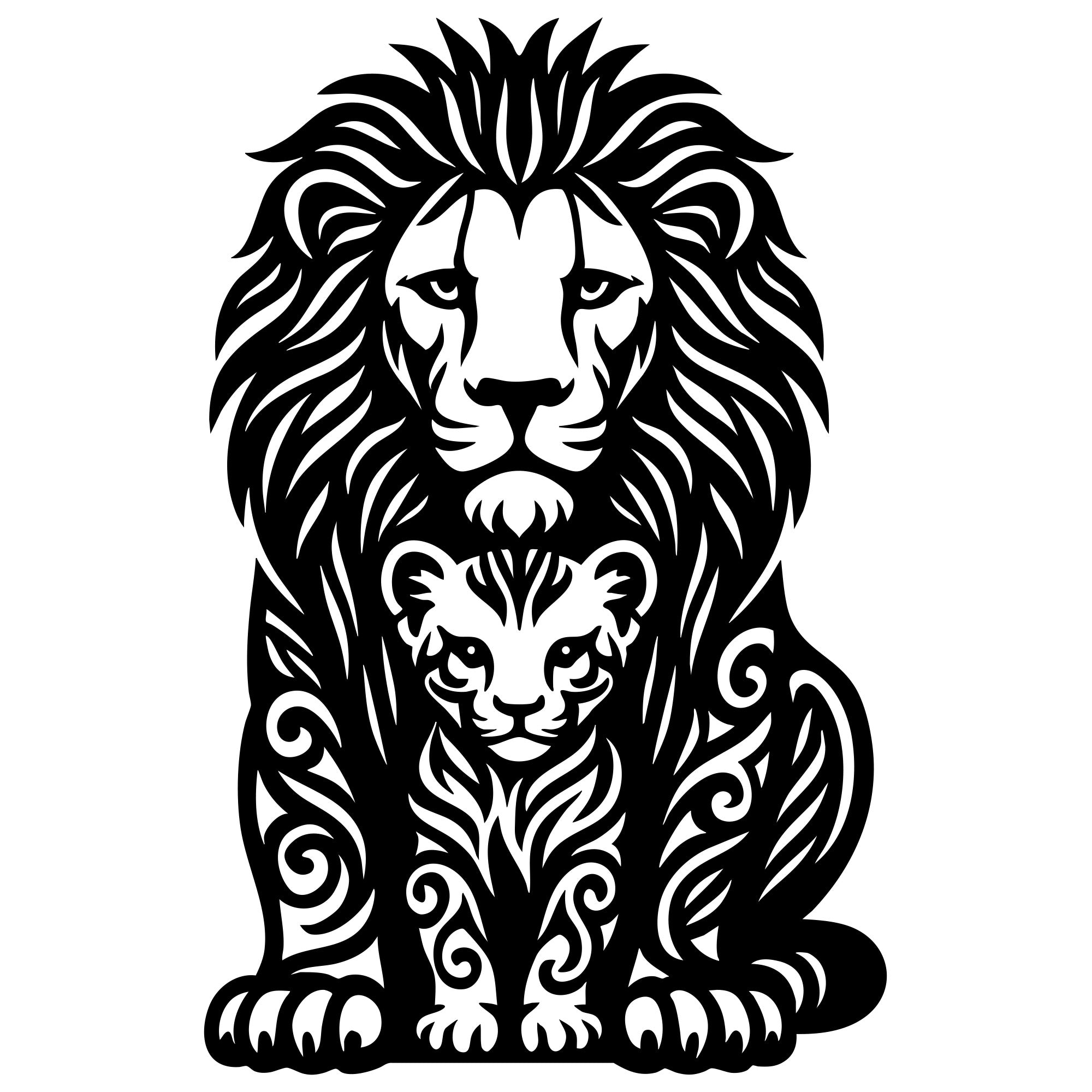 Zentangle Lion DXF File – CNC Cutting Design | AWLION146