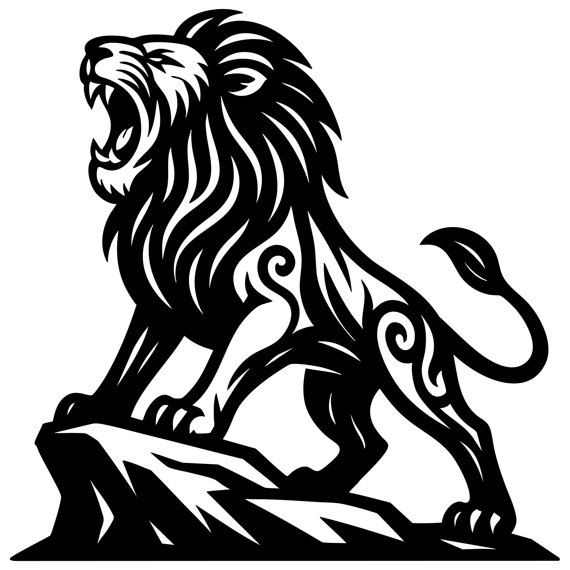 Zentangle Lion DXF File – CNC Cutting Design | AWLION15