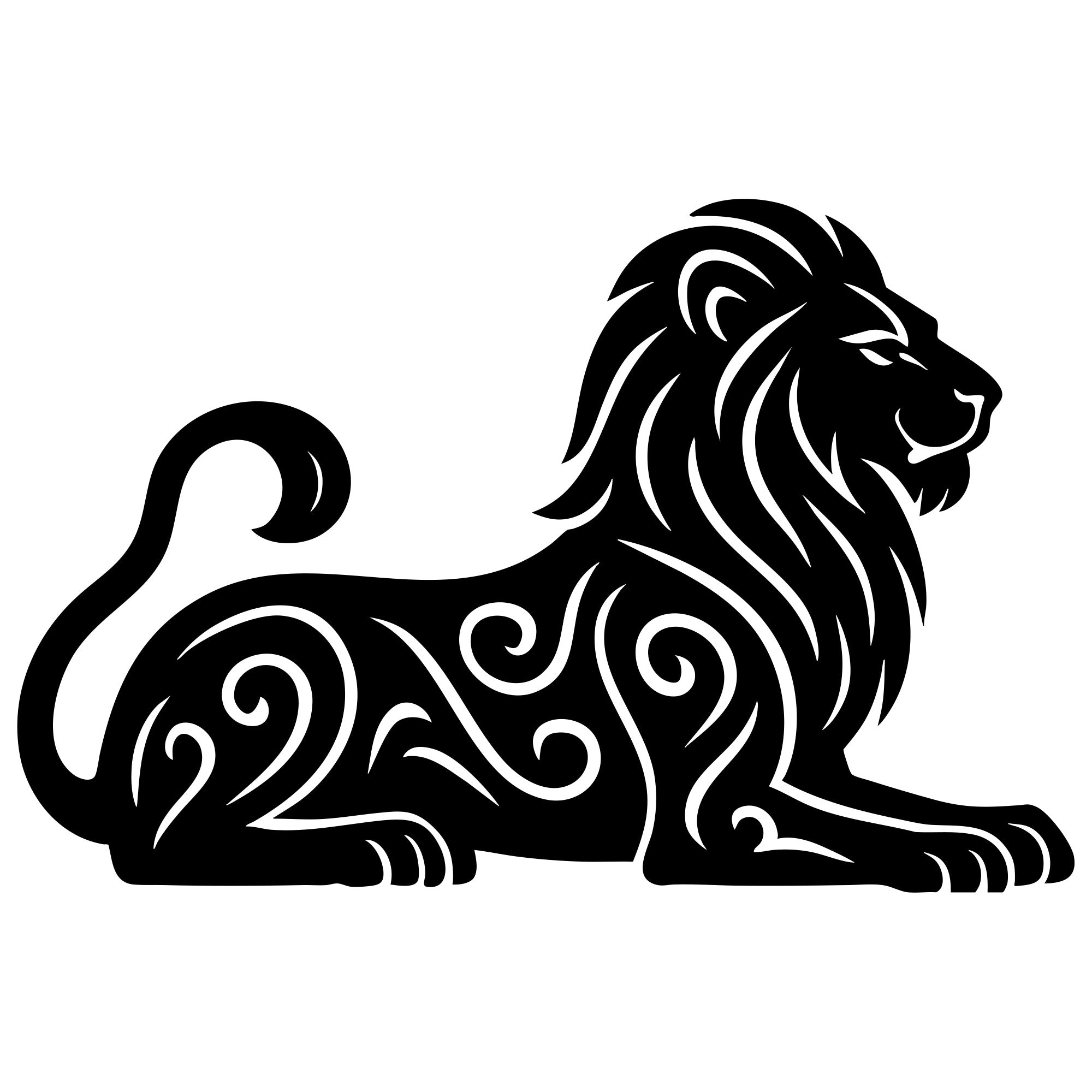 Zentangle Lion DXF File – CNC Cutting Design | AWLION17