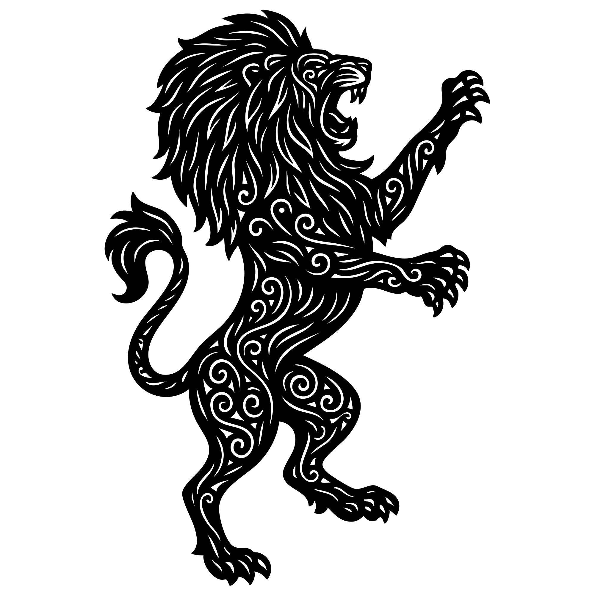 Zentangle Lion DXF File – CNC Cutting Design | AWLION22