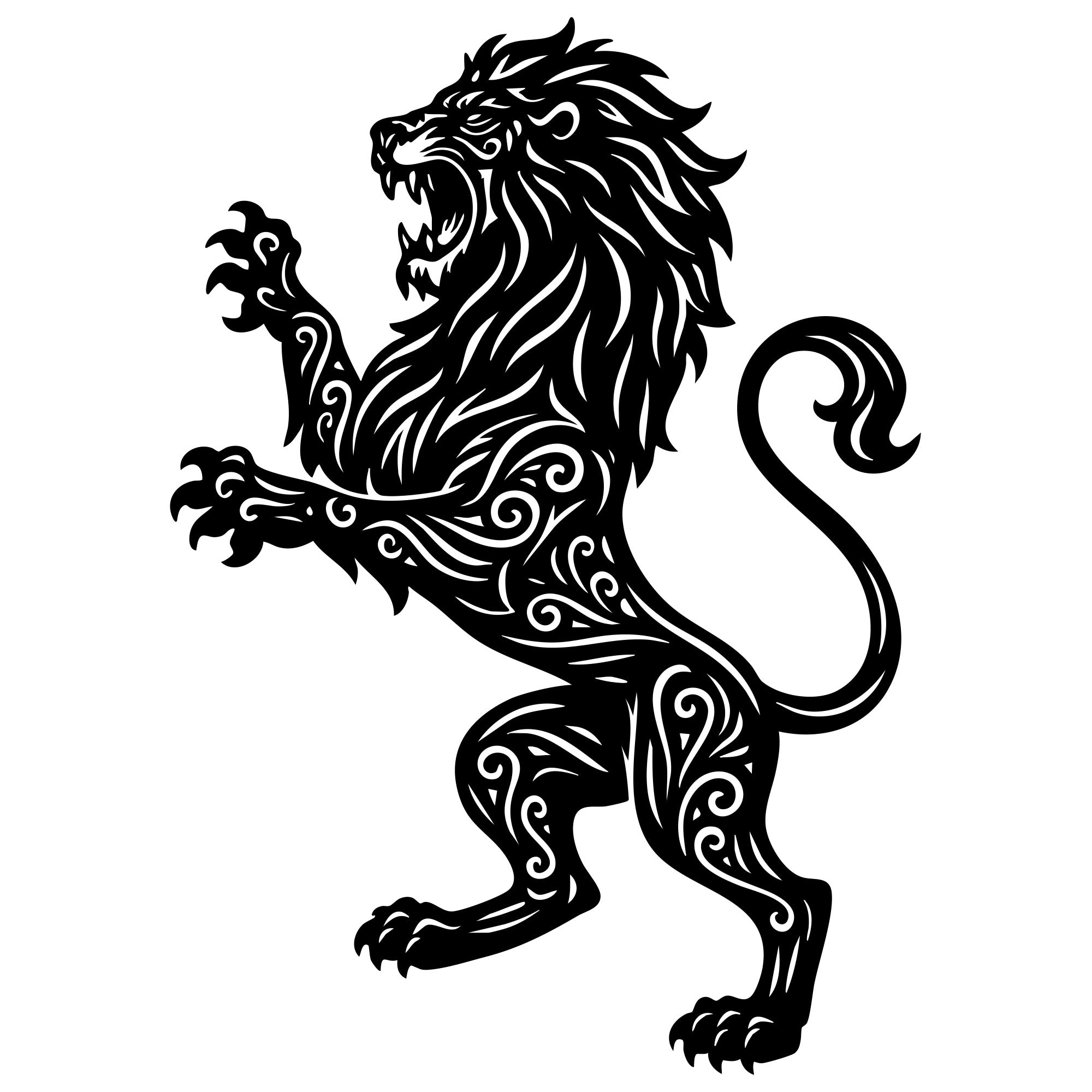 Zentangle Lion DXF File – CNC Cutting Design | AWLION23