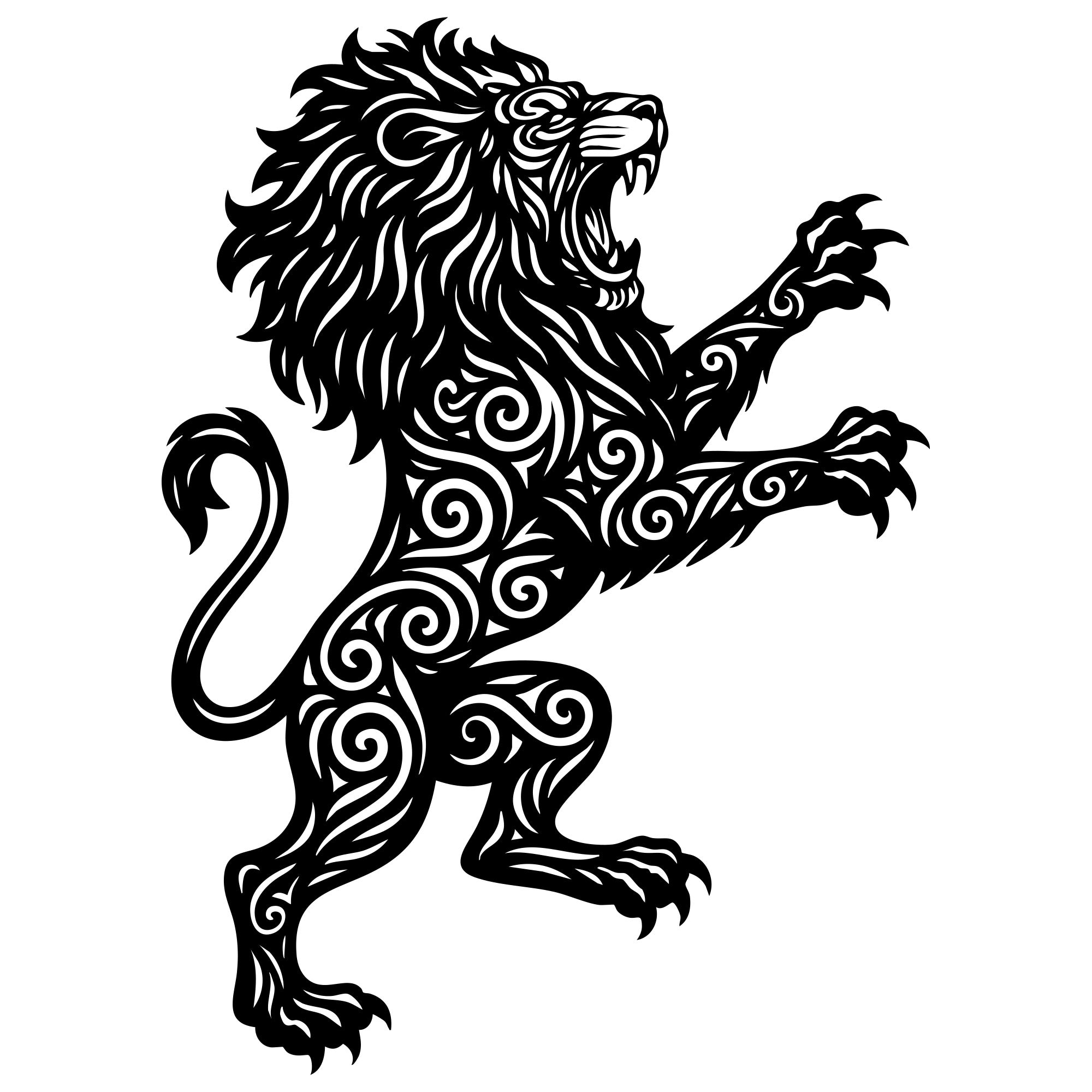 Zentangle Lion DXF File – CNC Cutting Design | AWLION24