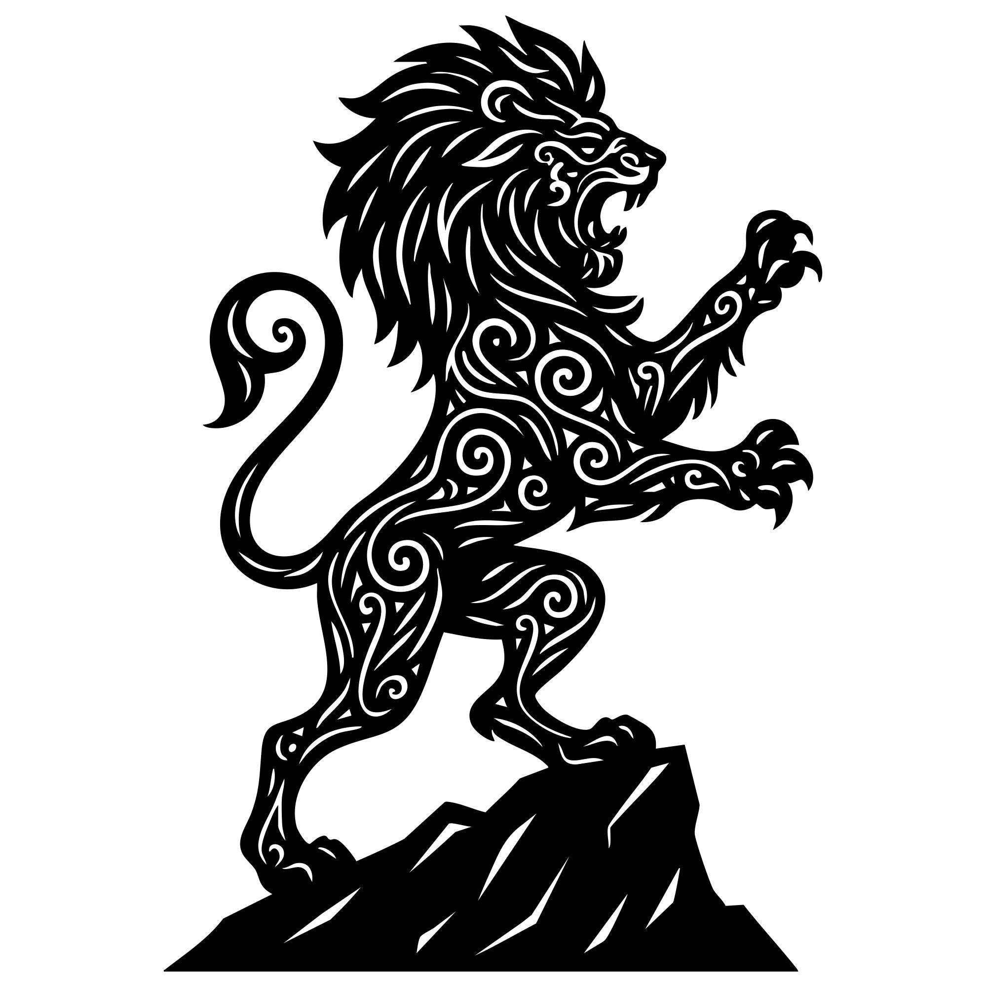 Zentangle Lion DXF File – CNC Cutting Design | AWLION26