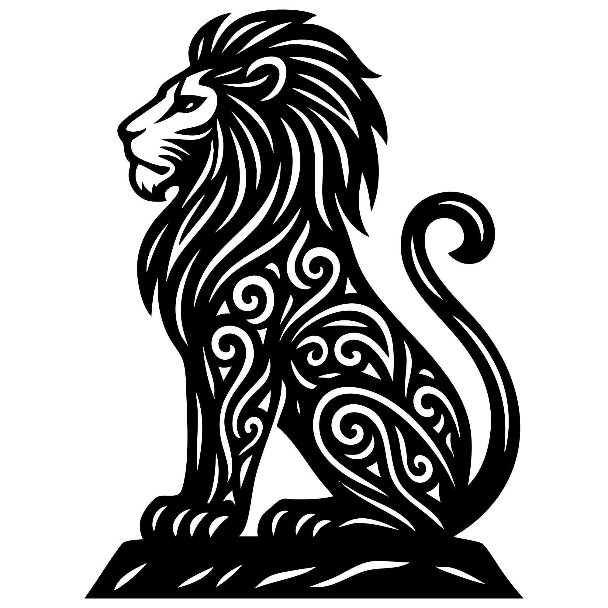 Zentangle Lion DXF File – CNC Cutting Design | AWLION29