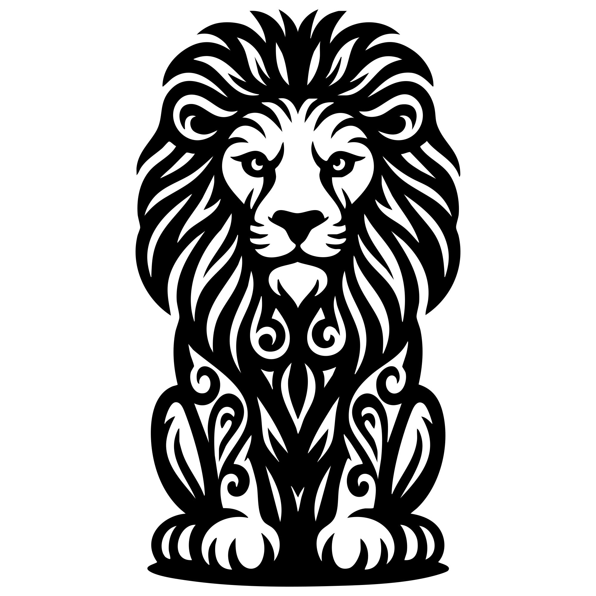 Zentangle Lion DXF File – CNC Cutting Design | AWLION30