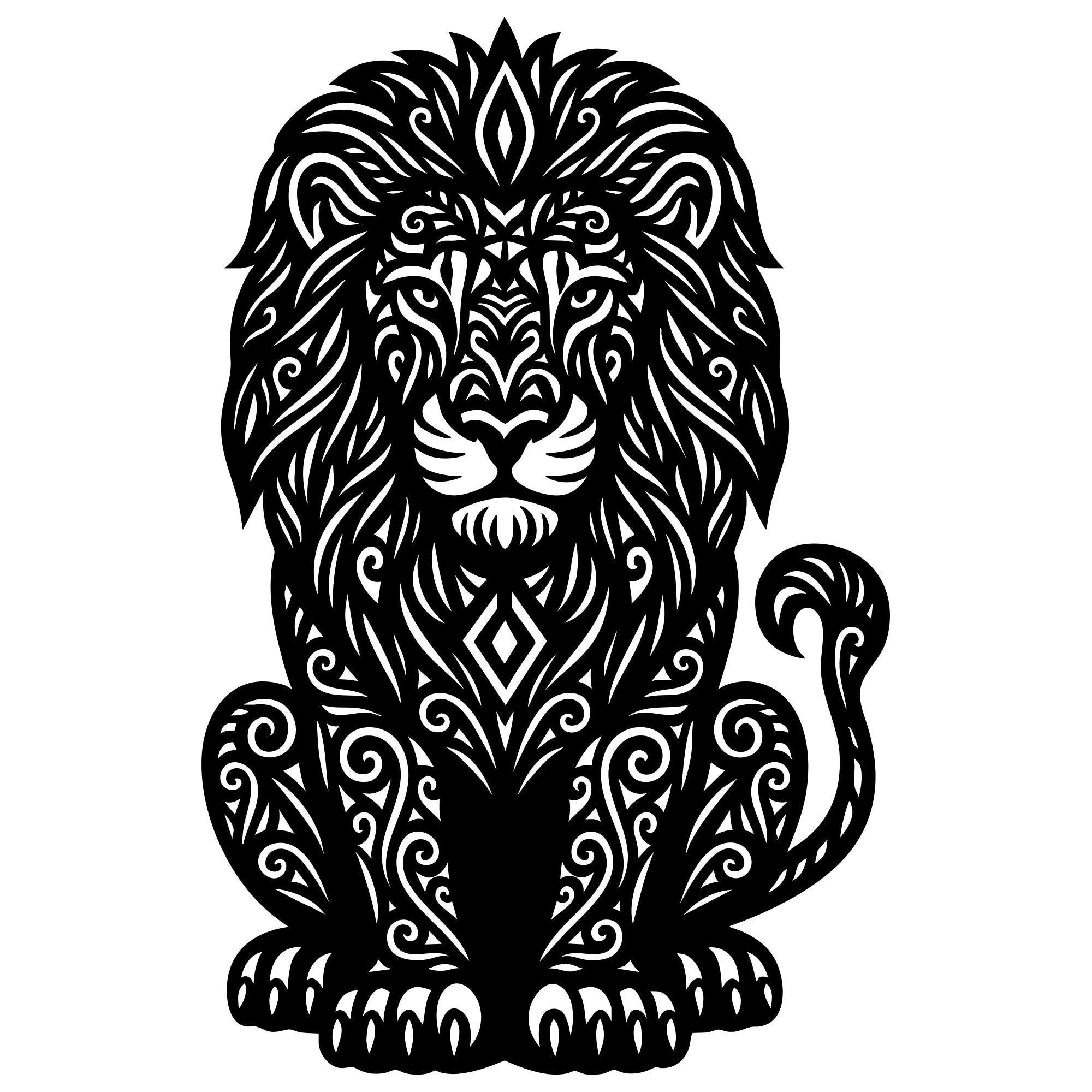 Zentangle Lion DXF File – CNC Cutting Design | AWLION31