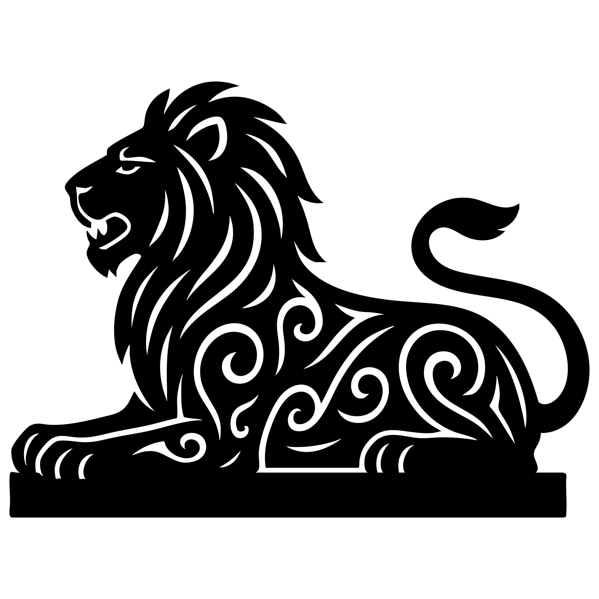 Zentangle Lion DXF File – CNC Cutting Design | AWLION35