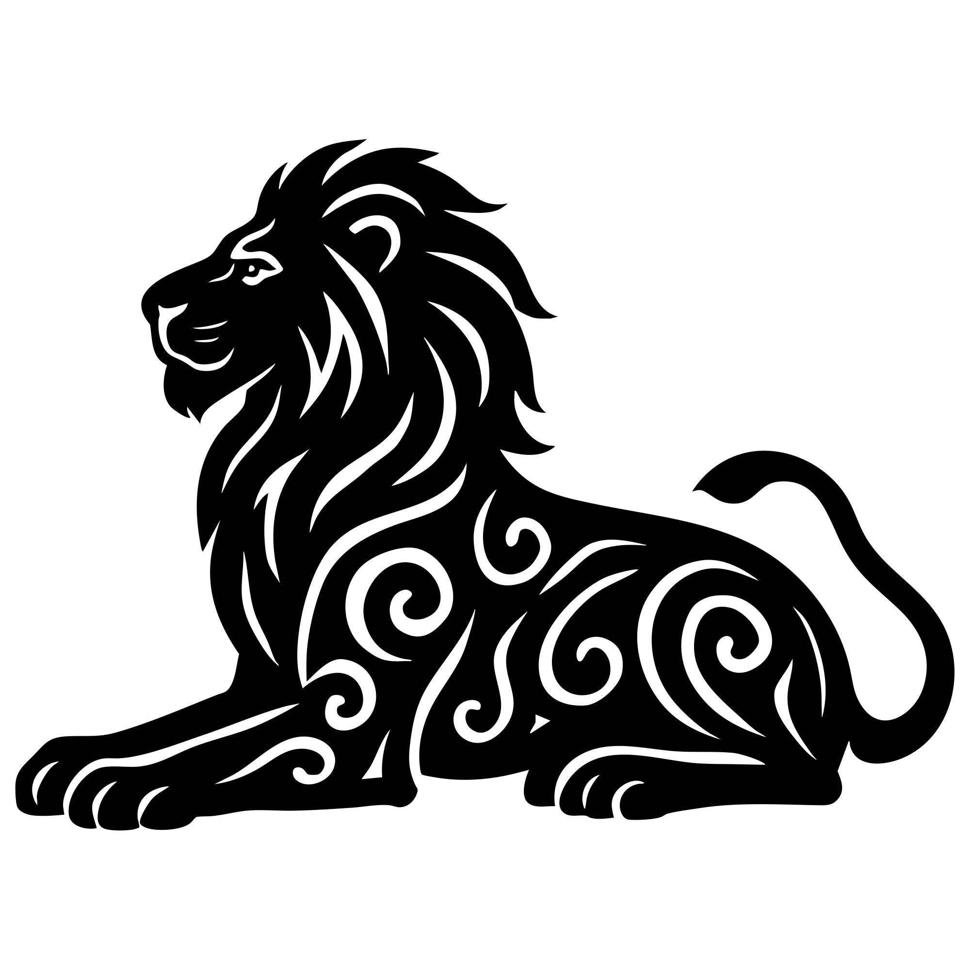 Zentangle Lion DXF File – CNC Cutting Design | AWLION36