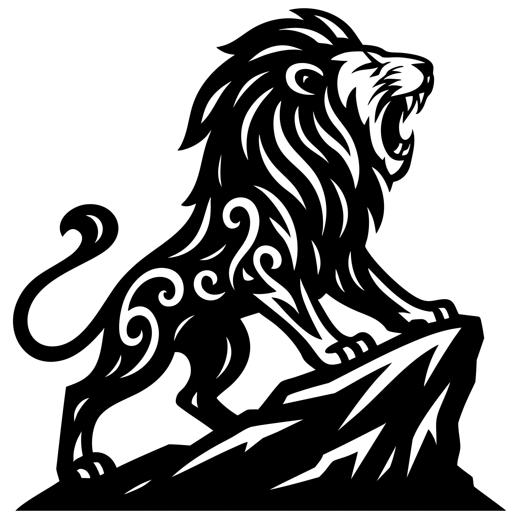 Zentangle Lion DXF File – CNC Cutting Design | AWLION37