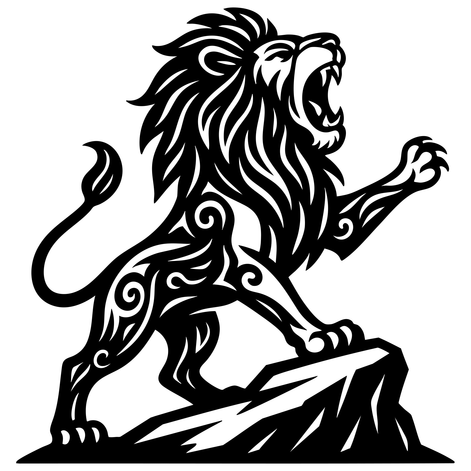Zentangle Lion DXF File – CNC Cutting Design | AWLION38
