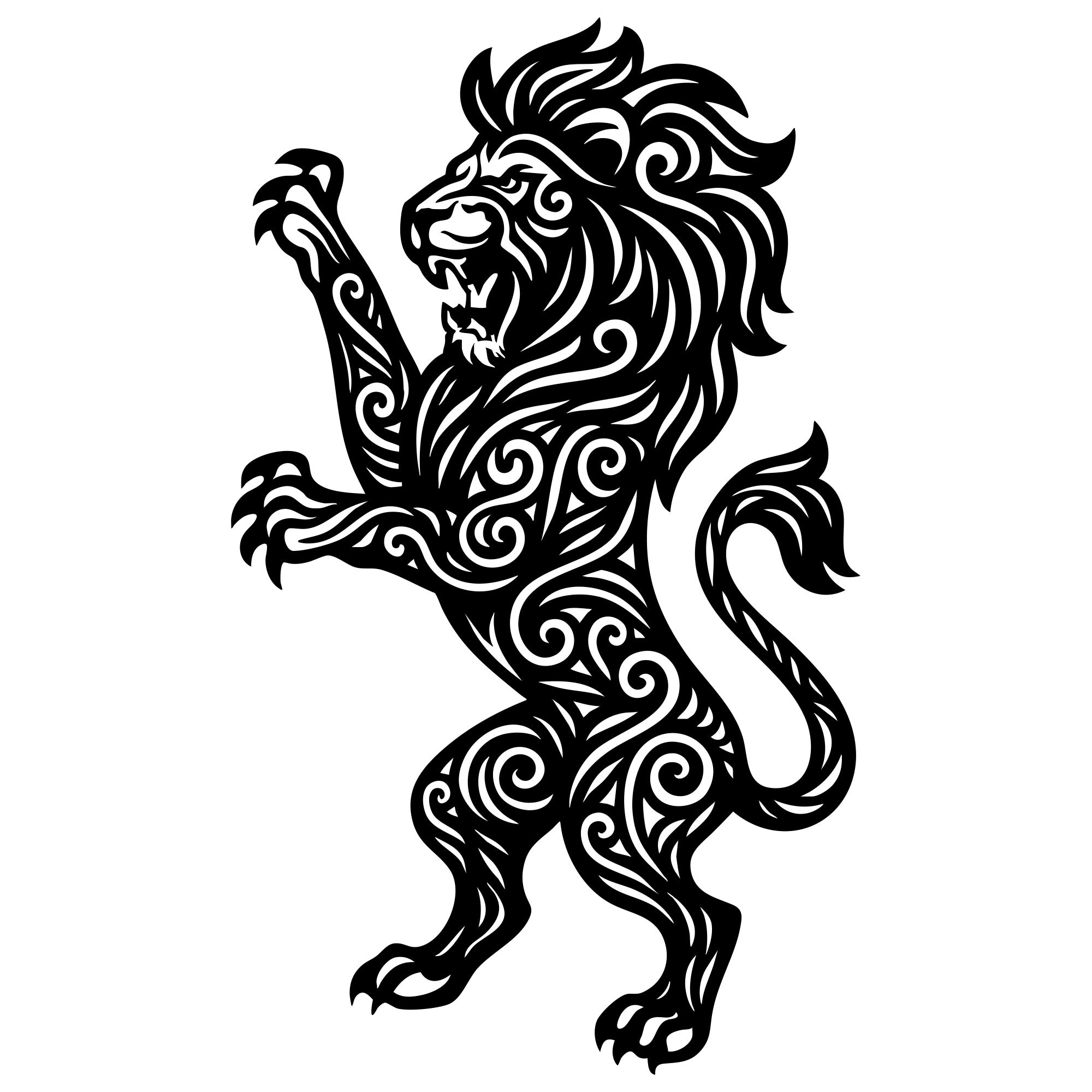 Zentangle Lion DXF File – CNC Cutting Design | AWLION39