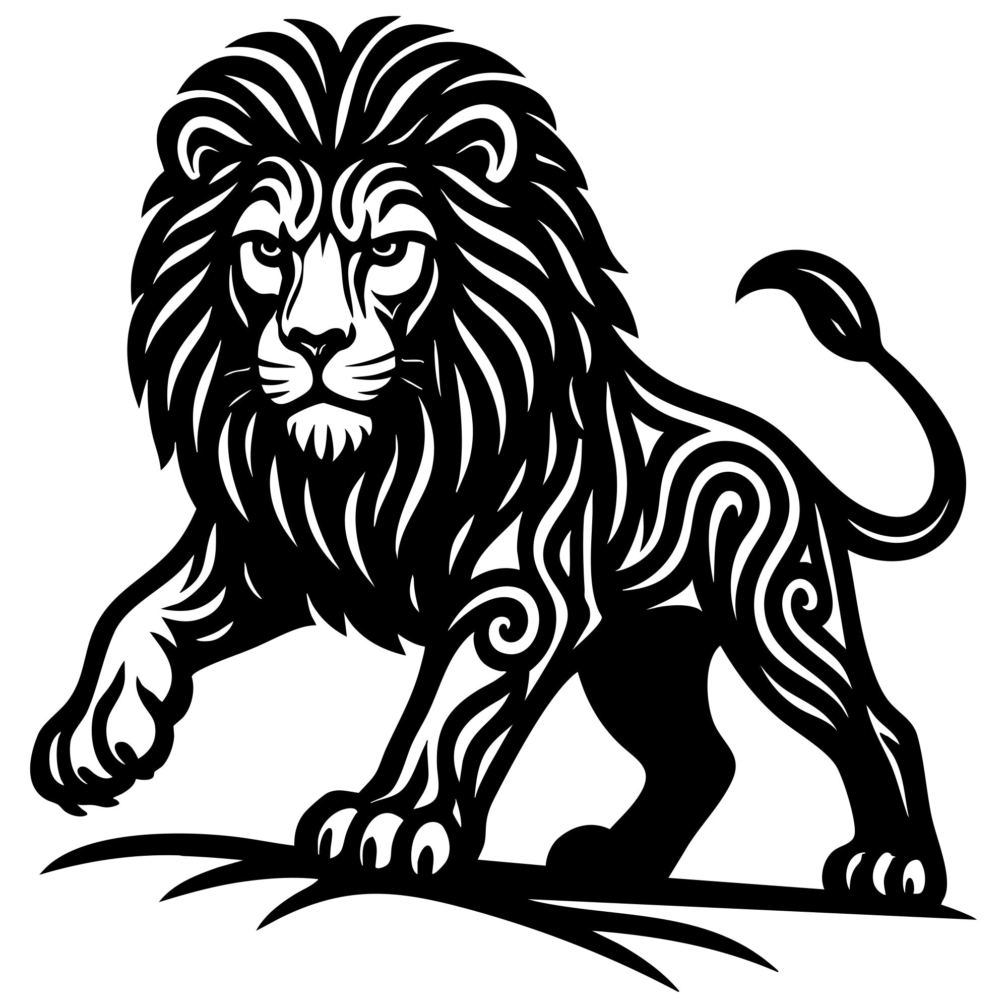 Zentangle Lion DXF File – CNC Cutting Design | AWLION4