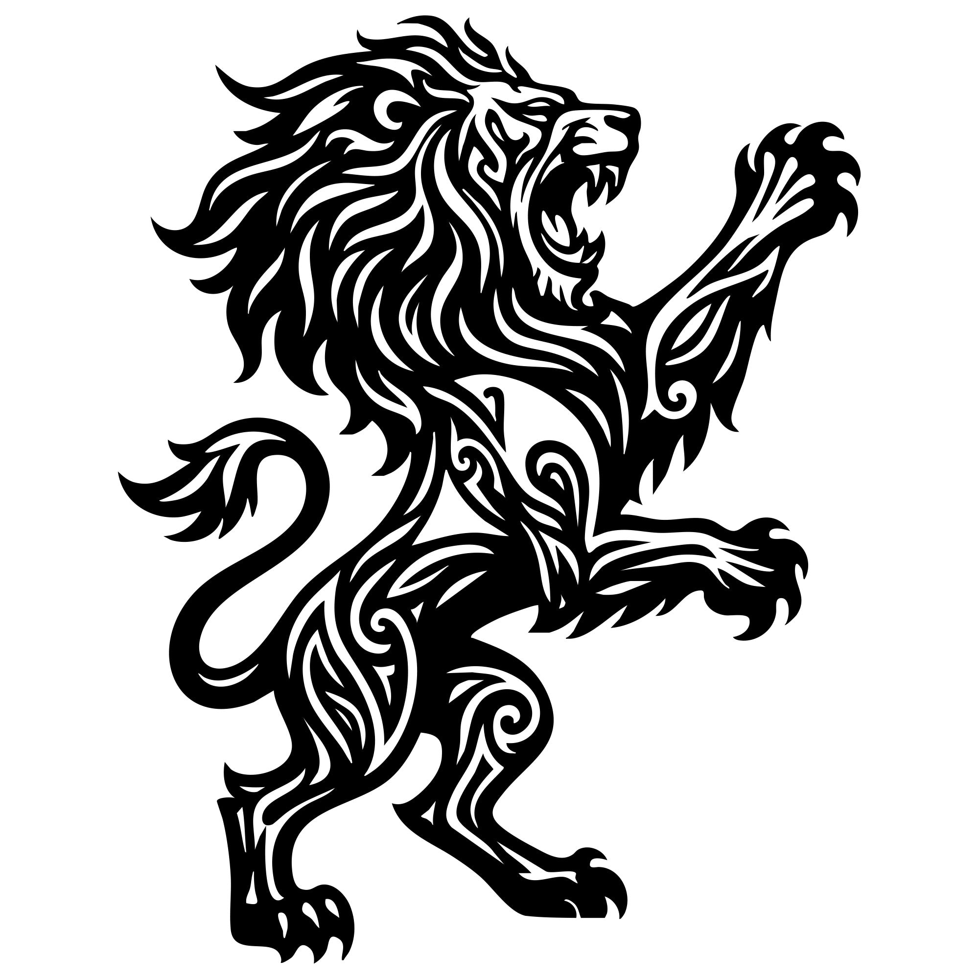 Zentangle Lion DXF File – CNC Cutting Design | AWLION40