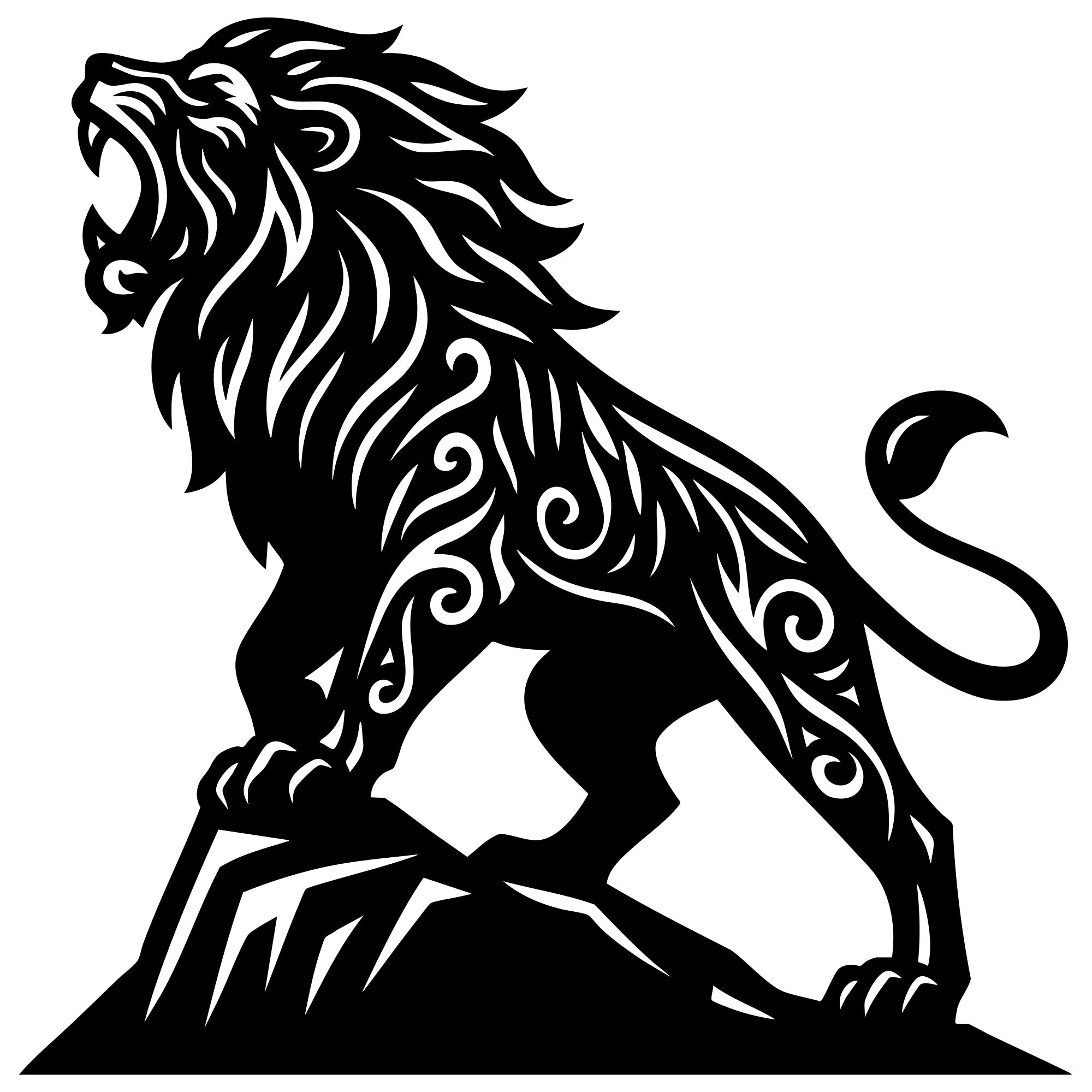 Zentangle Lion DXF File – CNC Cutting Design | AWLION41