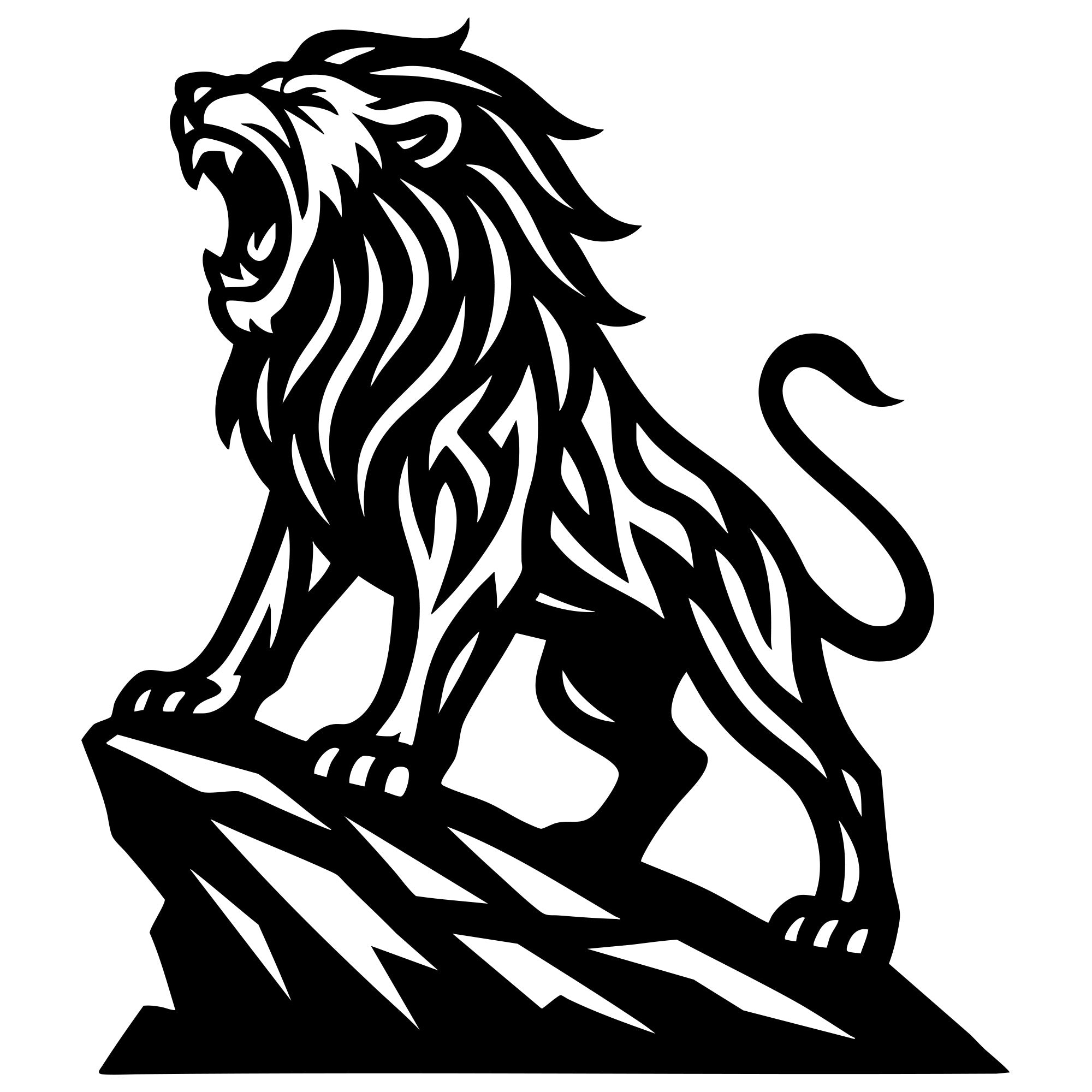Zentangle Lion DXF File – CNC Cutting Design | AWLION44