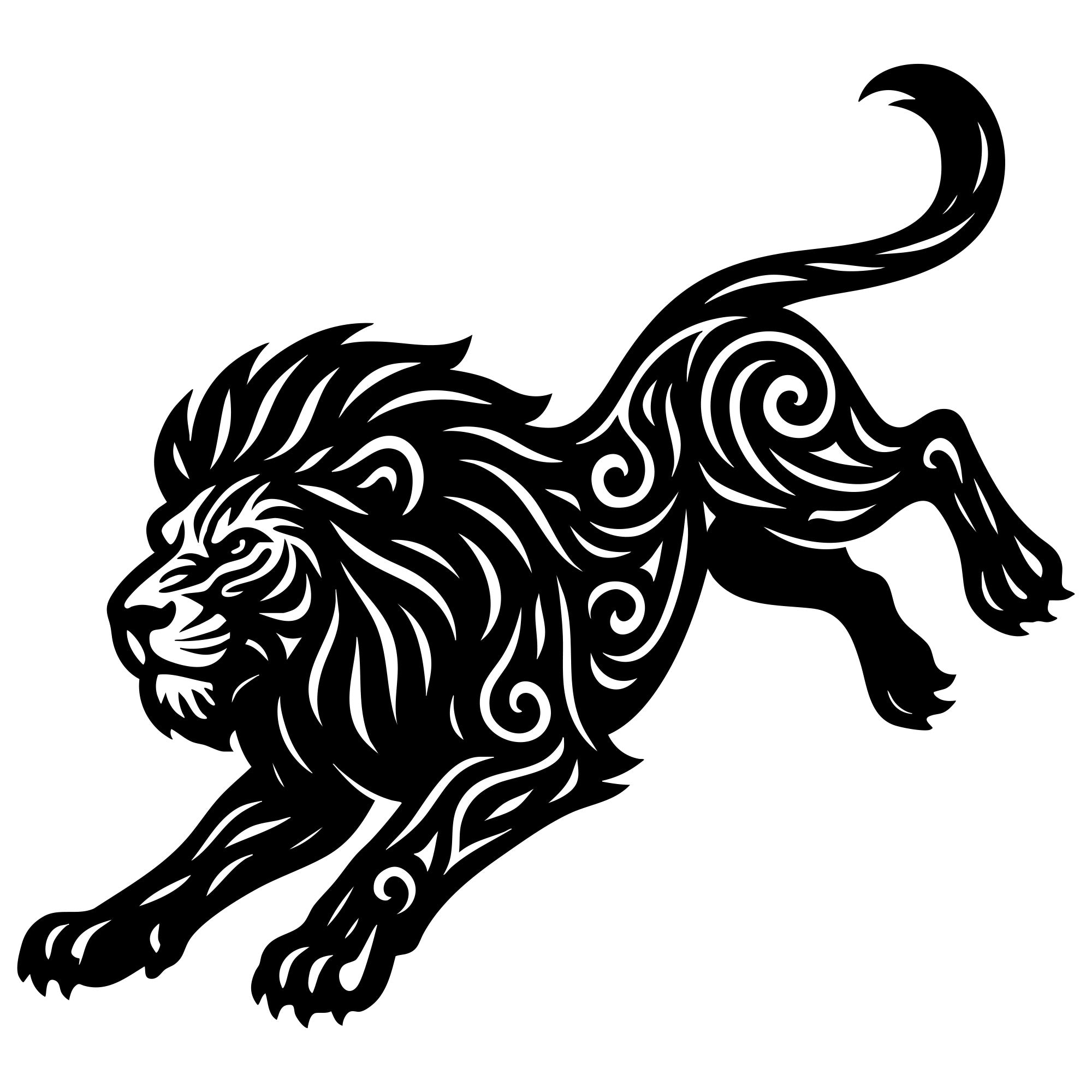 Zentangle Lion DXF File – CNC Cutting Design | AWLION5