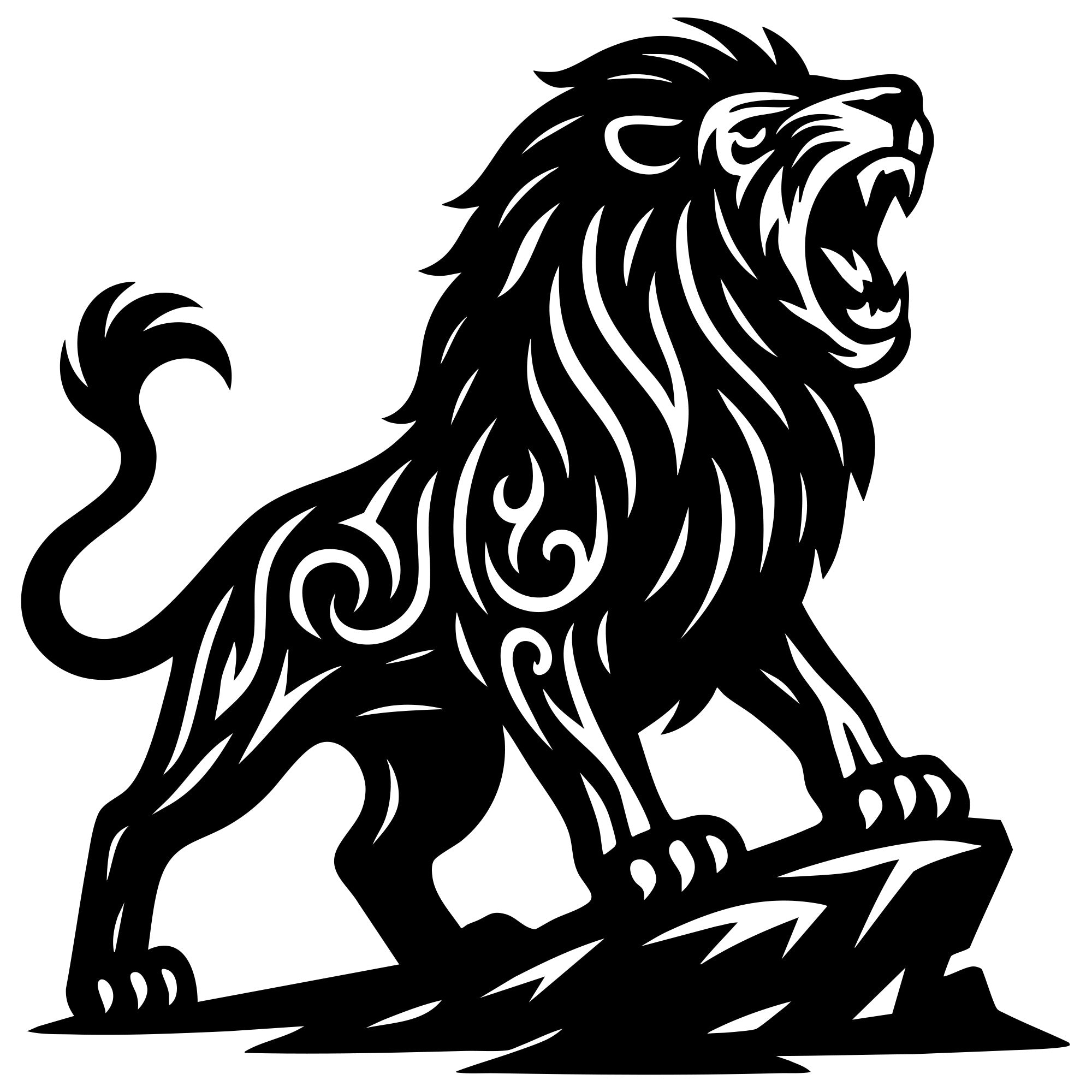 Zentangle Lion DXF File – CNC Cutting Design | AWLION52