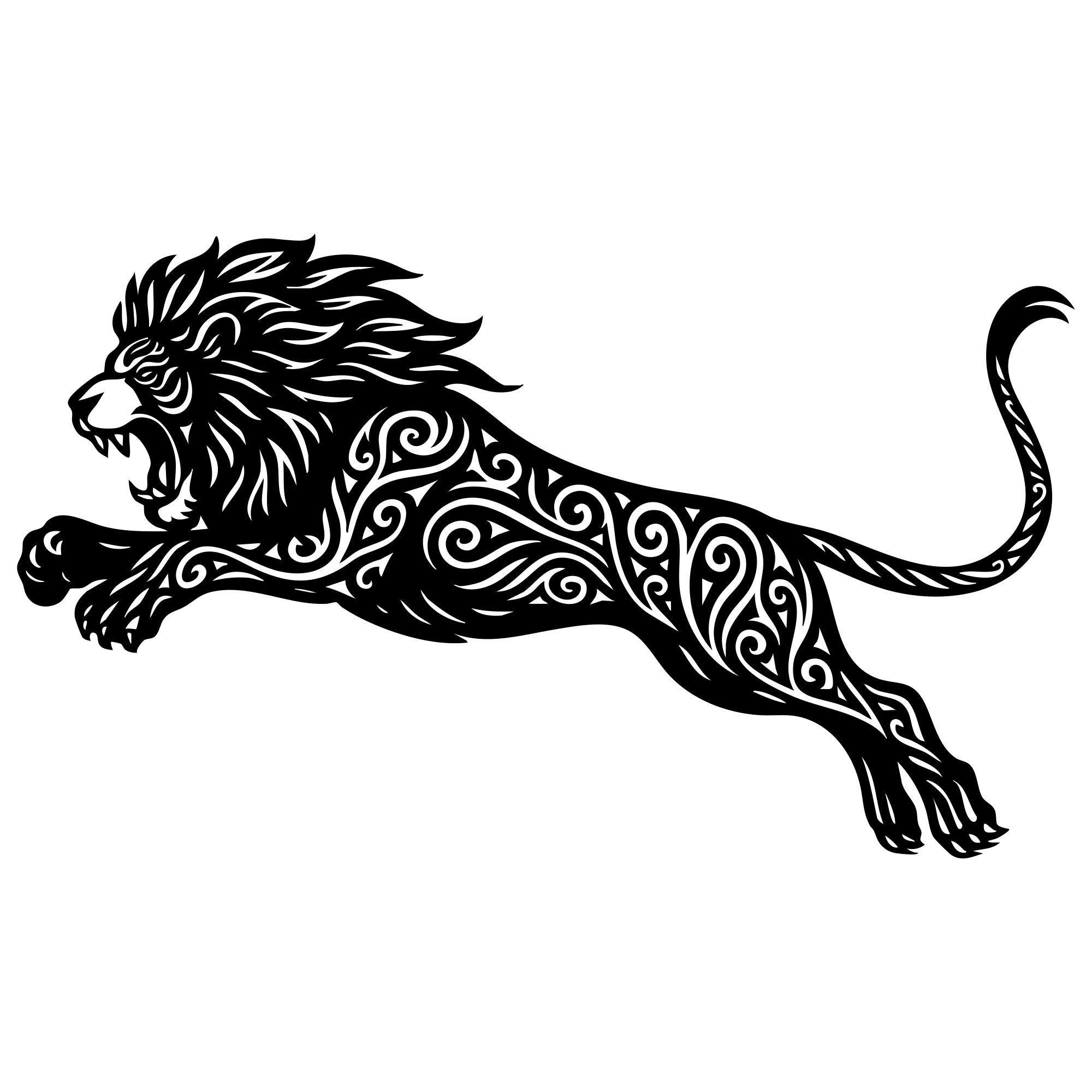 Zentangle Lion DXF File – CNC Cutting Design | AWLION54