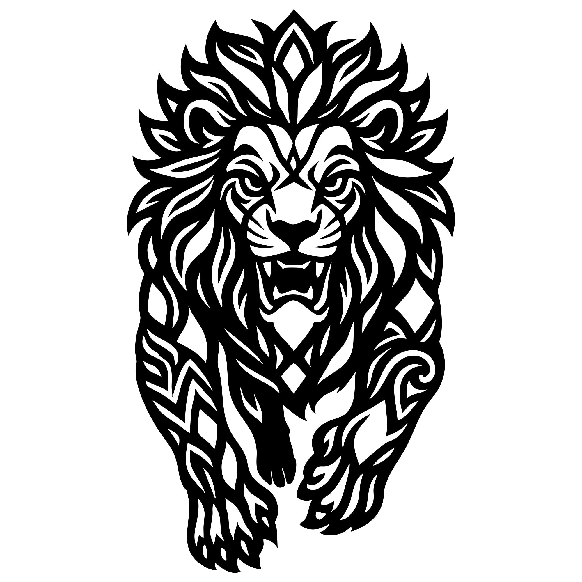 Zentangle Lion DXF File – CNC Cutting Design | AWLION56