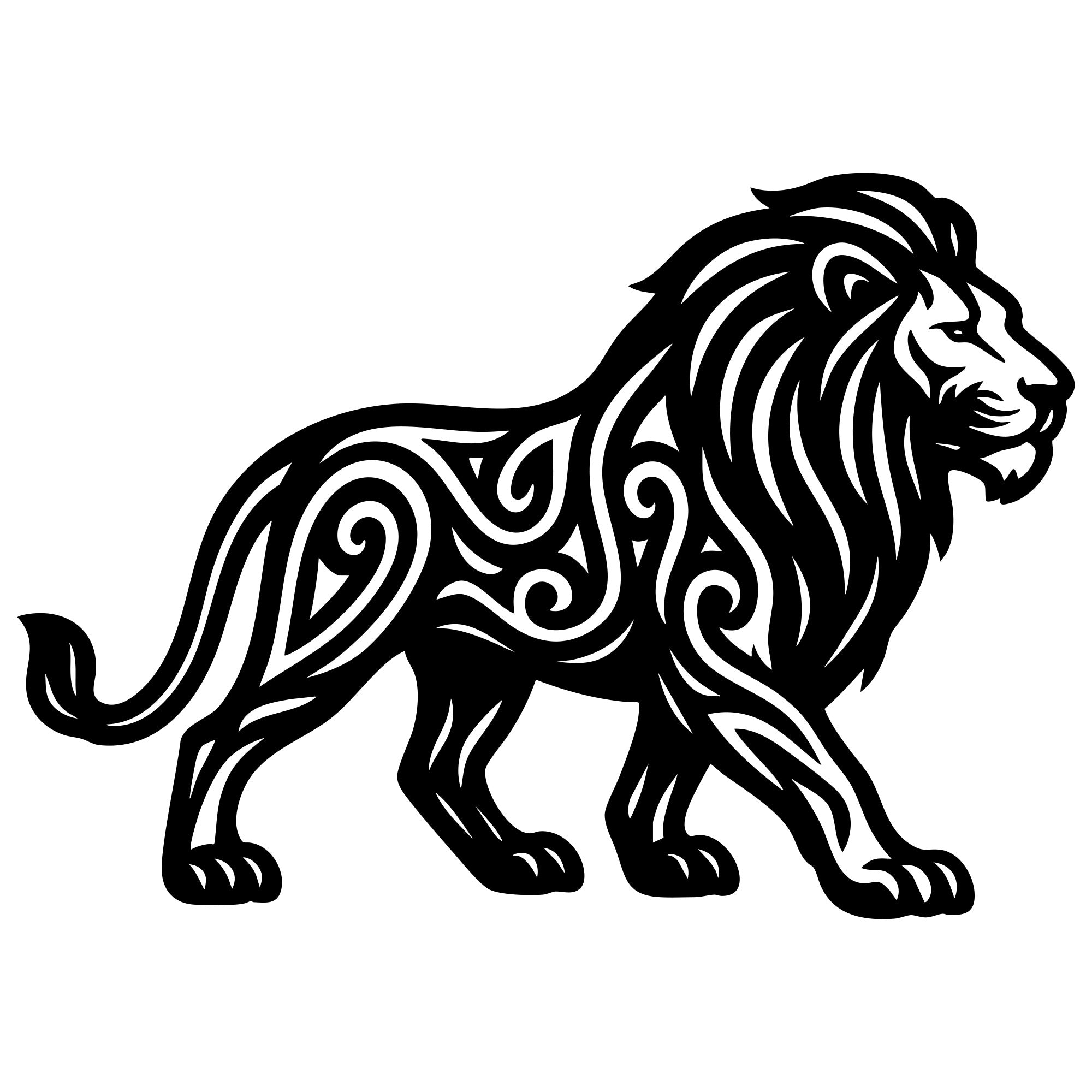Zentangle Lion DXF File – CNC Cutting Design | AWLION6