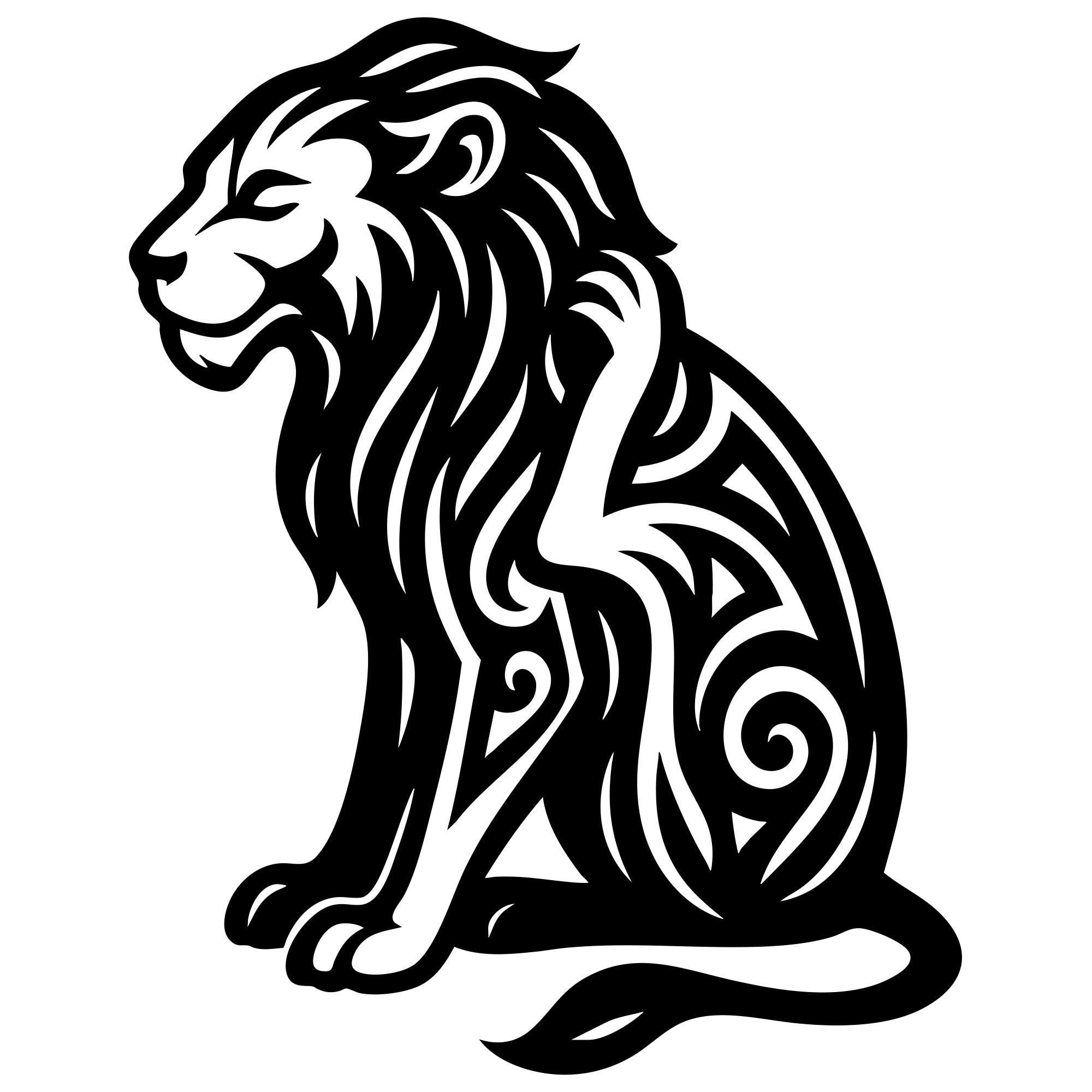 Zentangle Lion DXF File – CNC Cutting Design | AWLION64