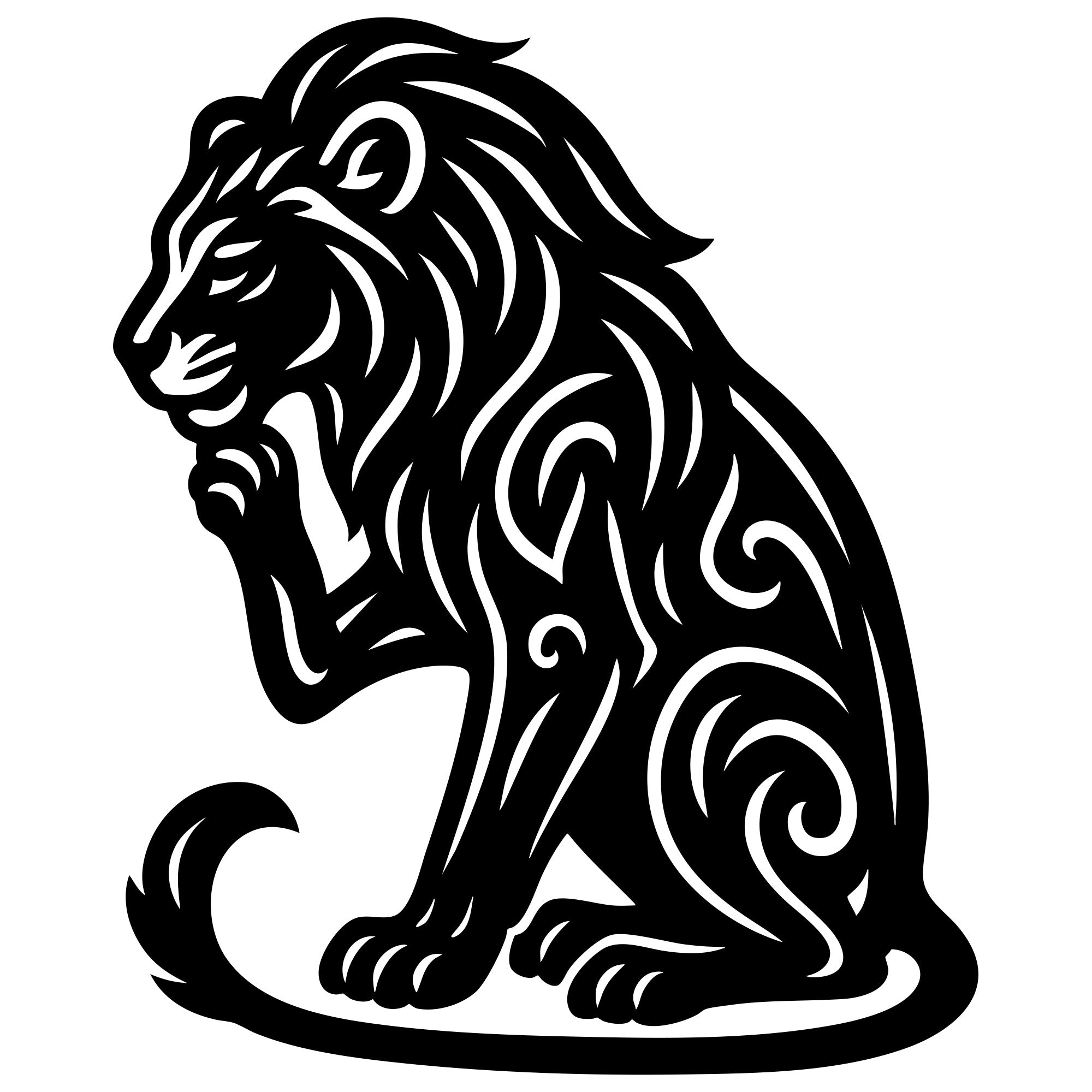 Zentangle Lion DXF File – CNC Cutting Design | AWLION65