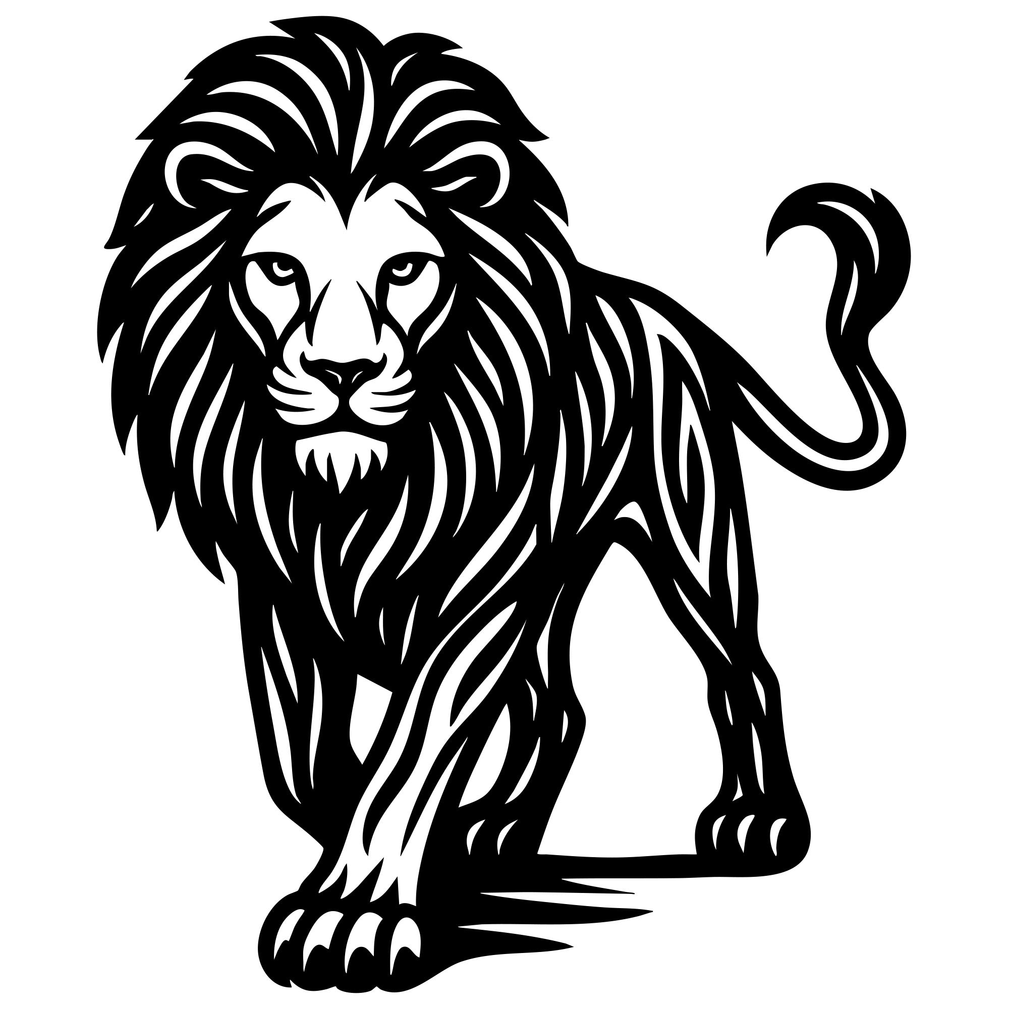 Zentangle Lion DXF File – CNC Cutting Design | AWLION68