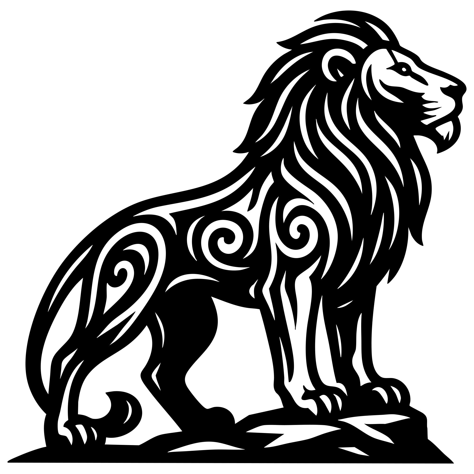 Zentangle Lion DXF File – CNC Cutting Design | AWLION69