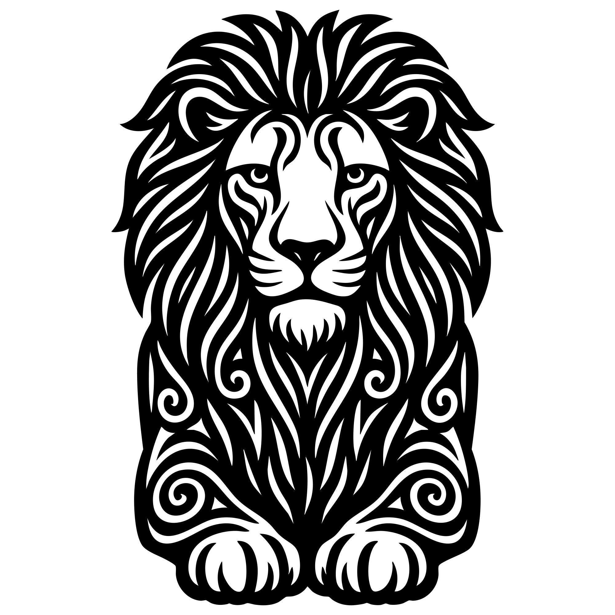 Zentangle Lion DXF File – CNC Cutting Design | AWLION73