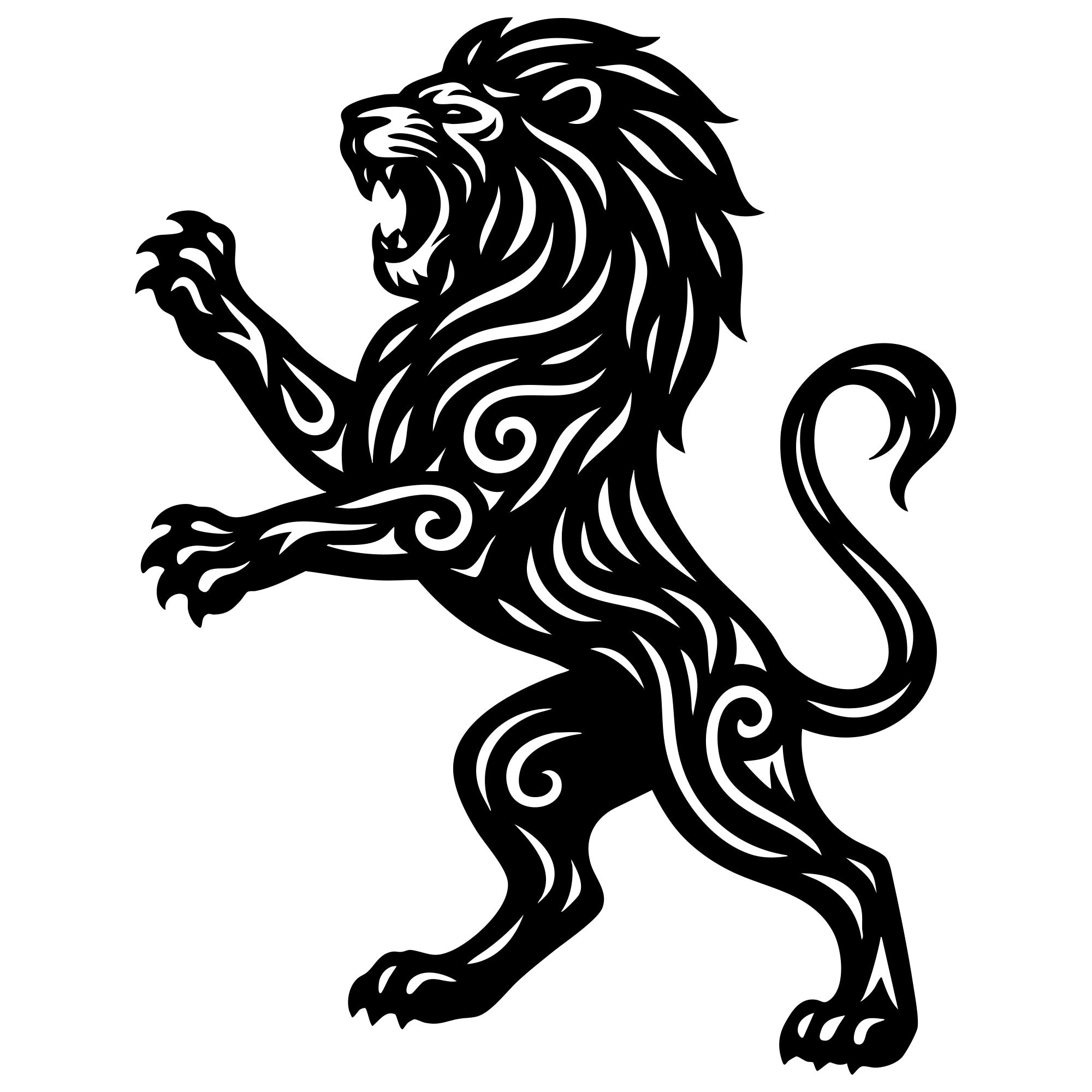 Zentangle Lion DXF File – CNC Cutting Design | AWLION74