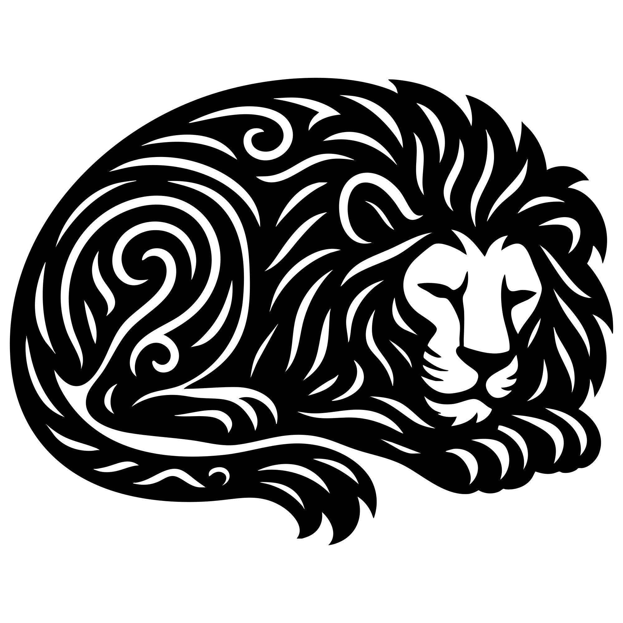 Zentangle Lion DXF File – CNC Cutting Design | AWLION75