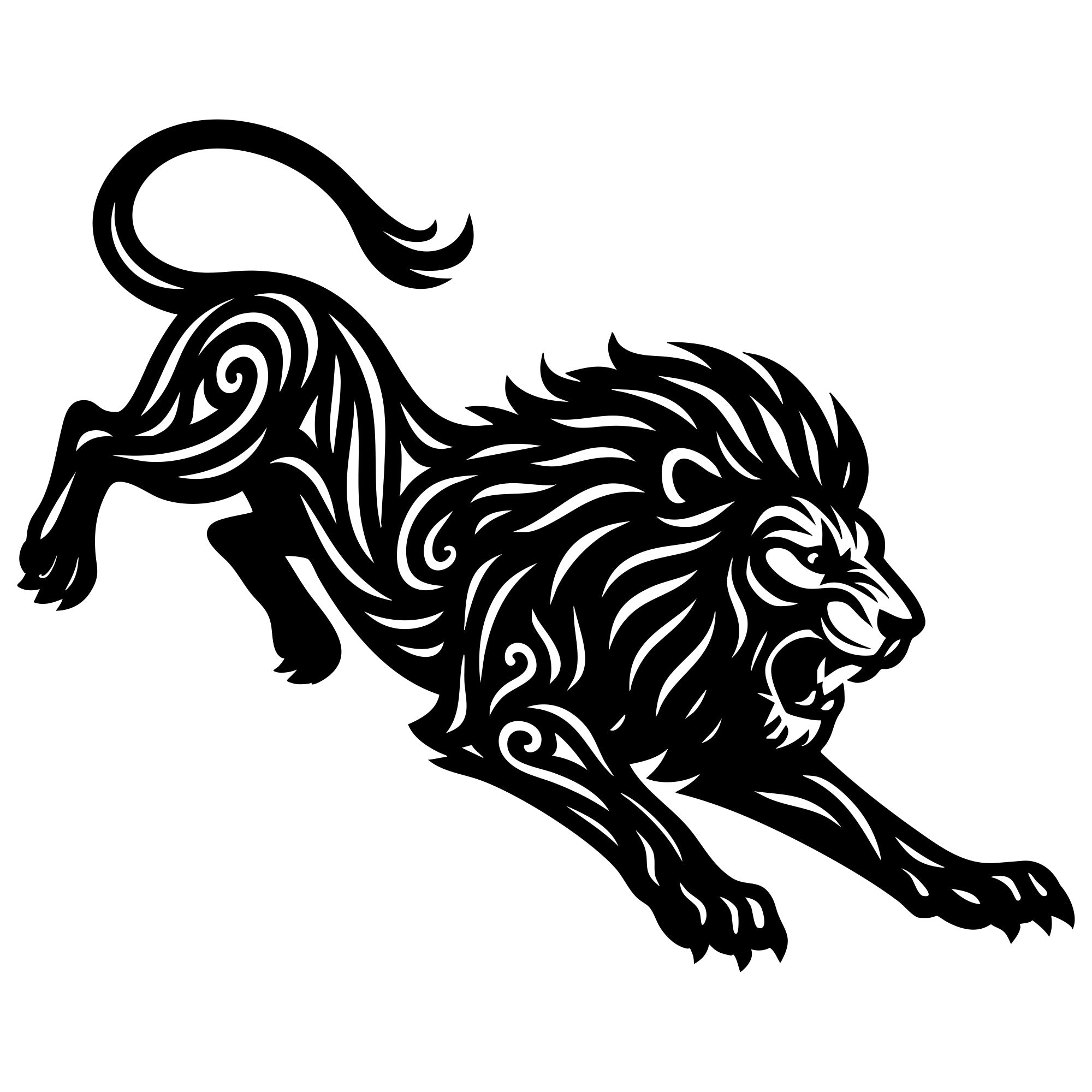 Zentangle Lion DXF File – CNC Cutting Design | AWLION77