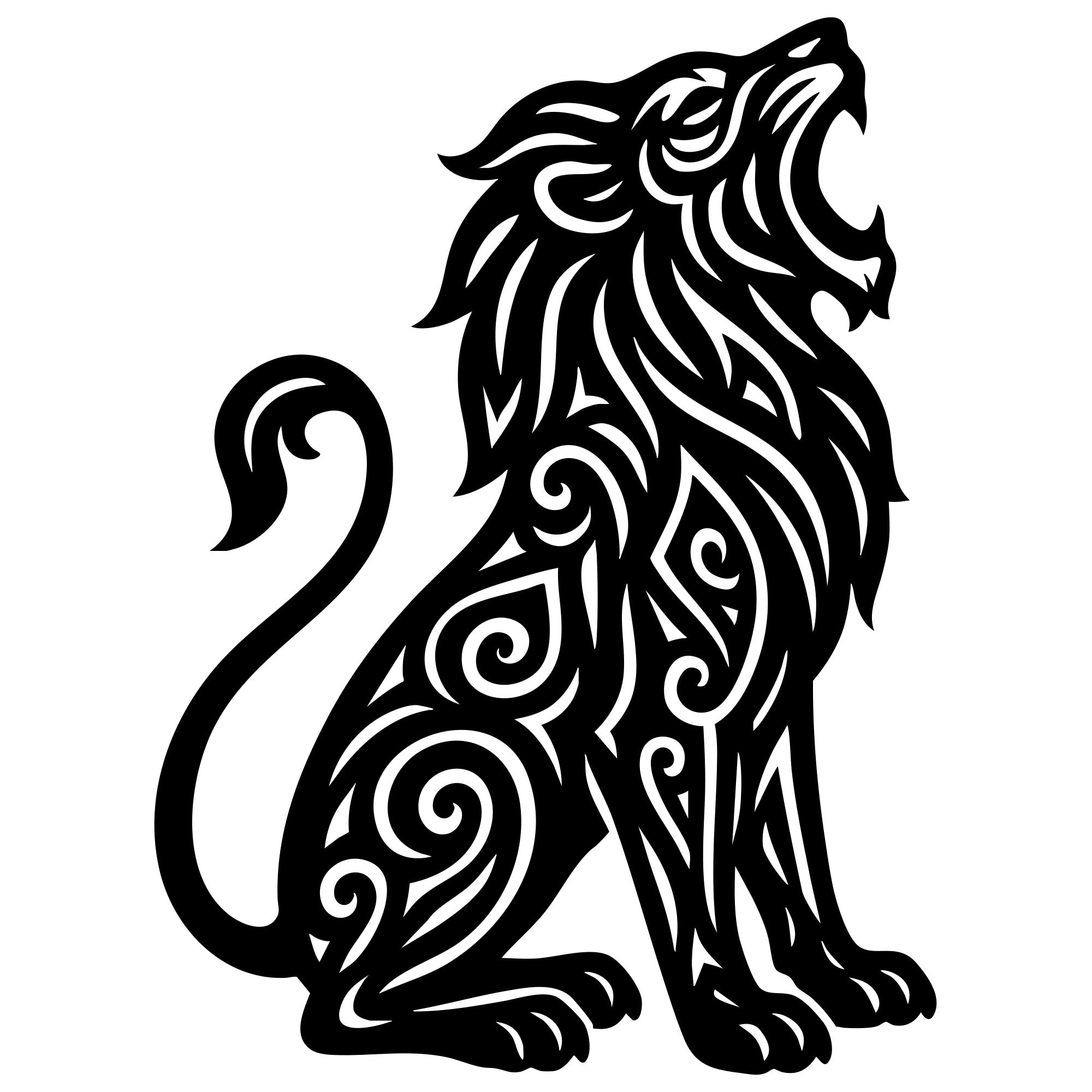 Zentangle Lion DXF File – CNC Cutting Design | AWLION8