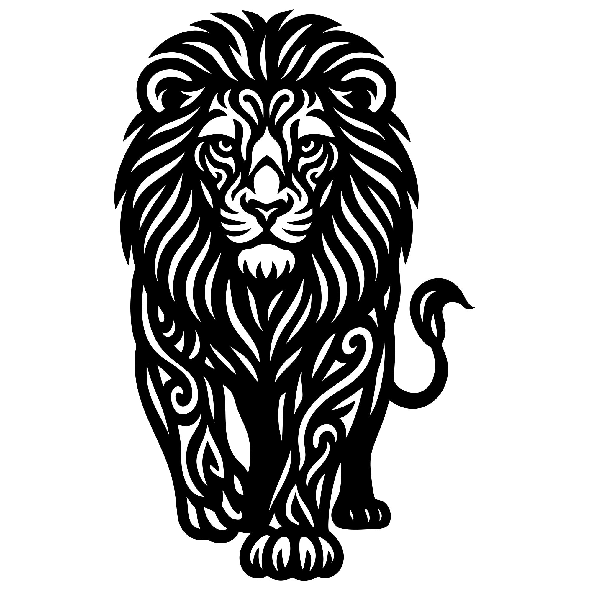 Zentangle Lion DXF File – CNC Cutting Design | AWLION82