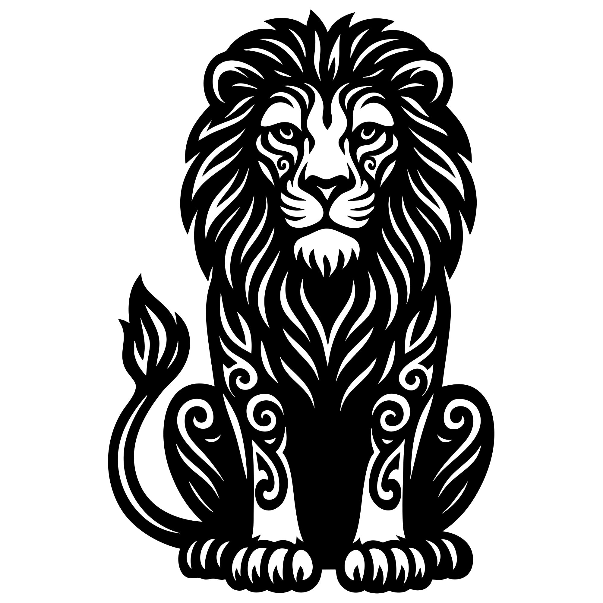 Zentangle Lion DXF File – CNC Cutting Design | AWLION85