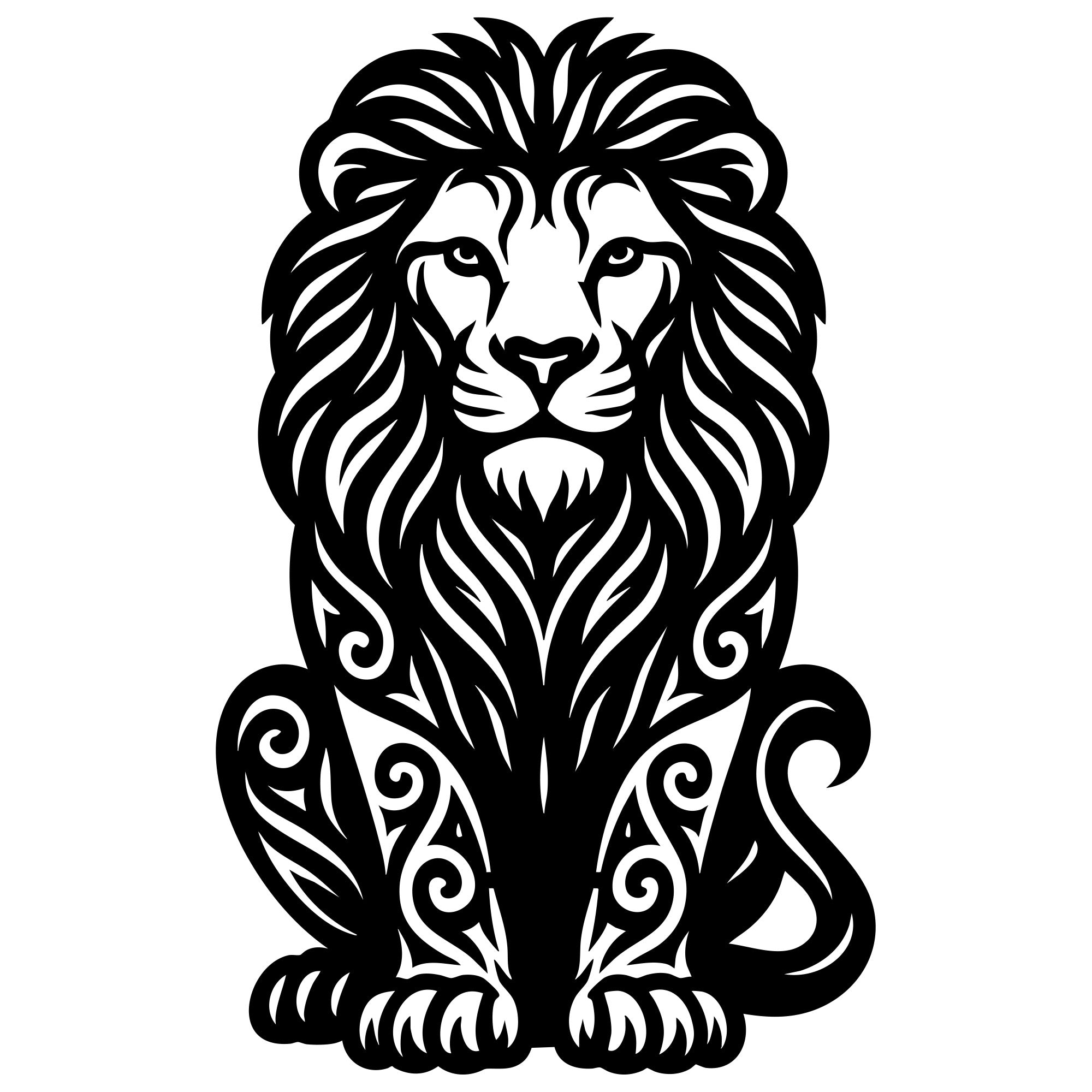 Zentangle Lion DXF File – CNC Cutting Design | AWLION86