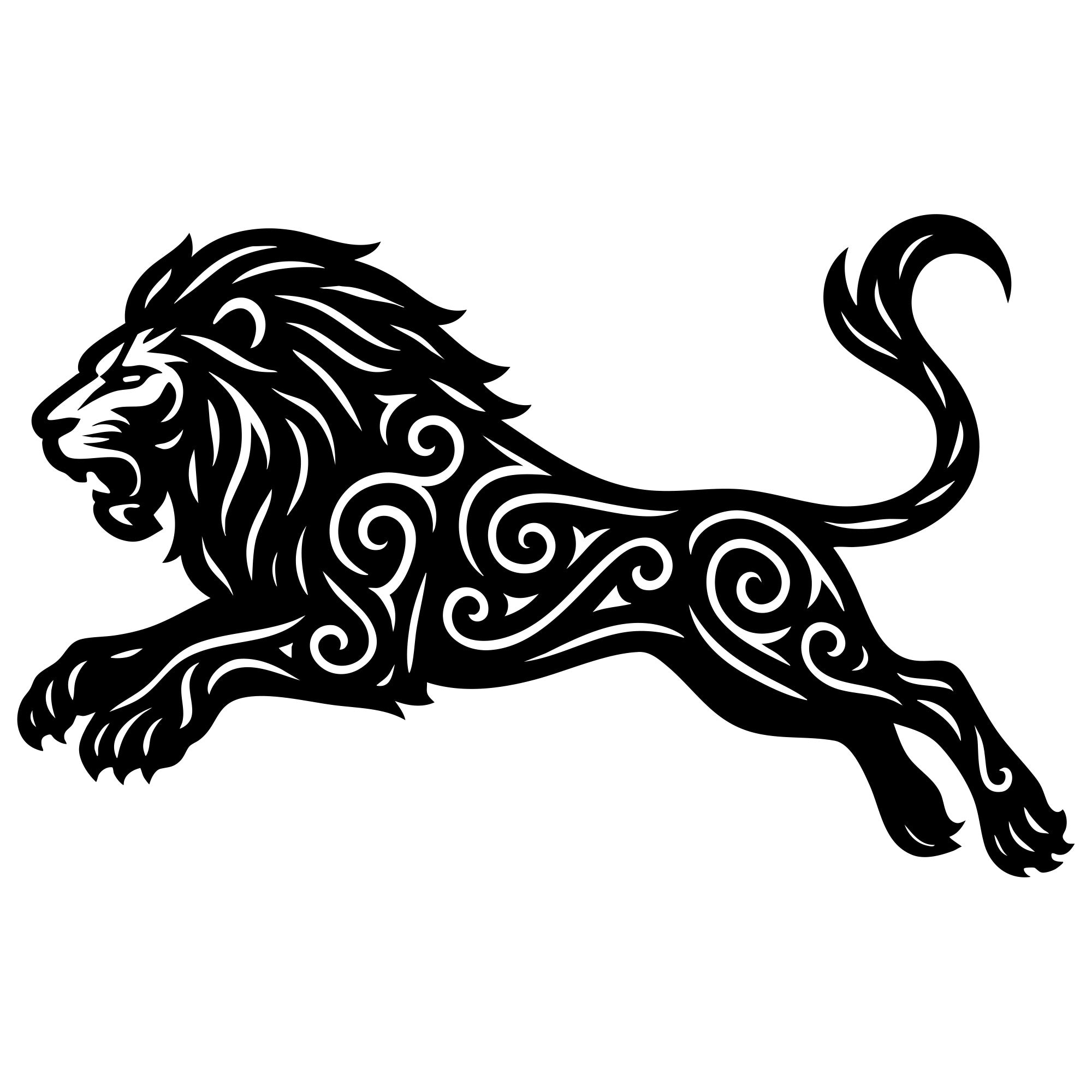 Zentangle Lion DXF File – CNC Cutting Design | AWLION88