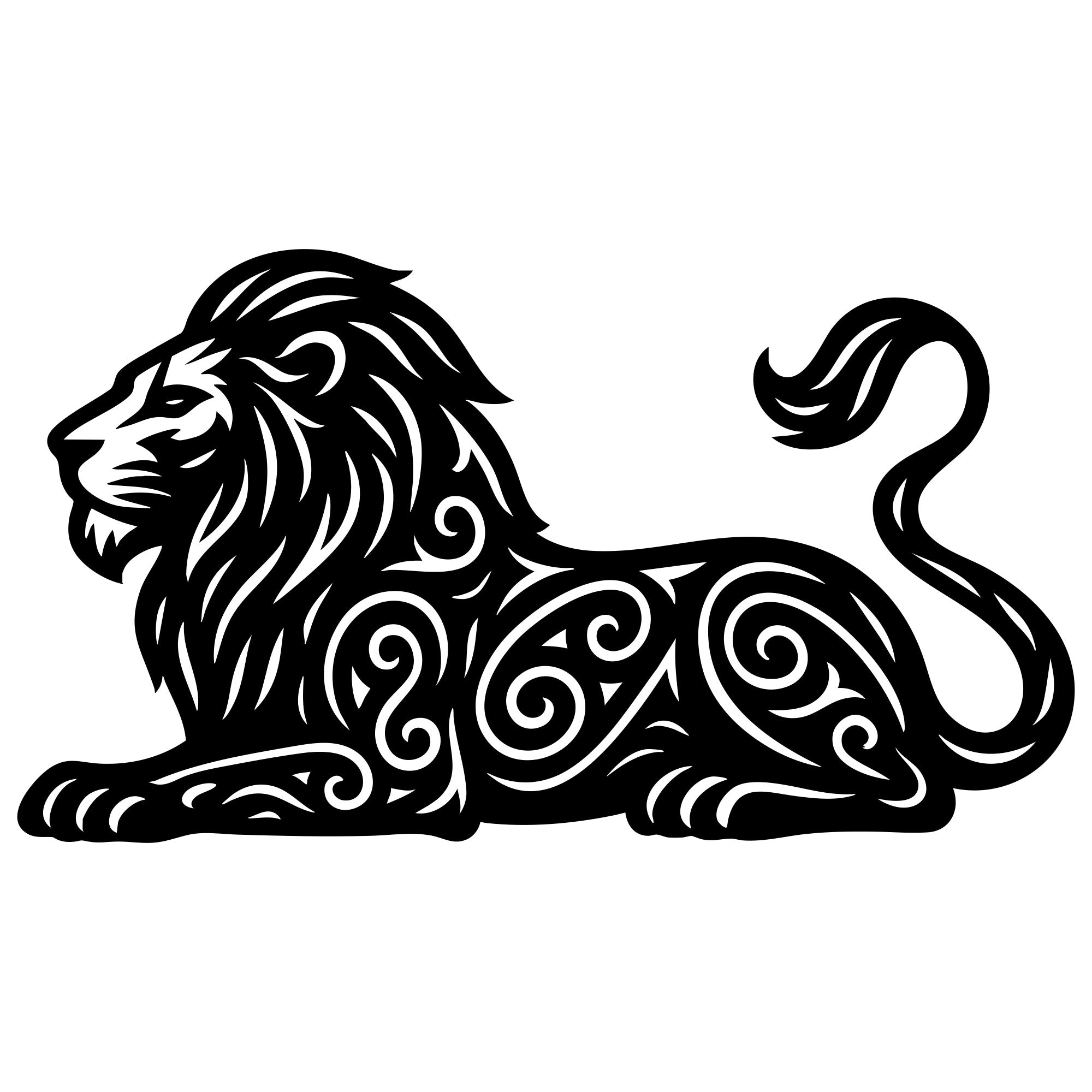Zentangle Lion DXF File – CNC Cutting Design | AWLION89