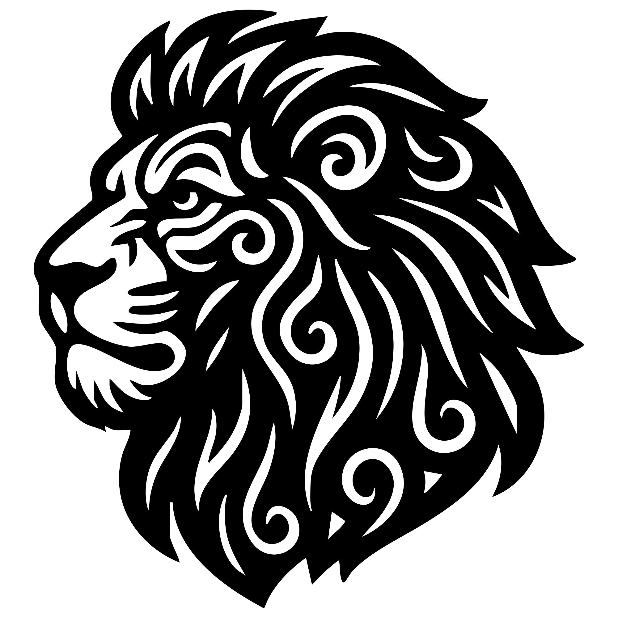 Zentangle Lion Head DXF File – CNC Cutting Design | AWLION106
