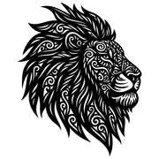 Zentangle Lion Head DXF File – CNC Cutting Design | AWLION142