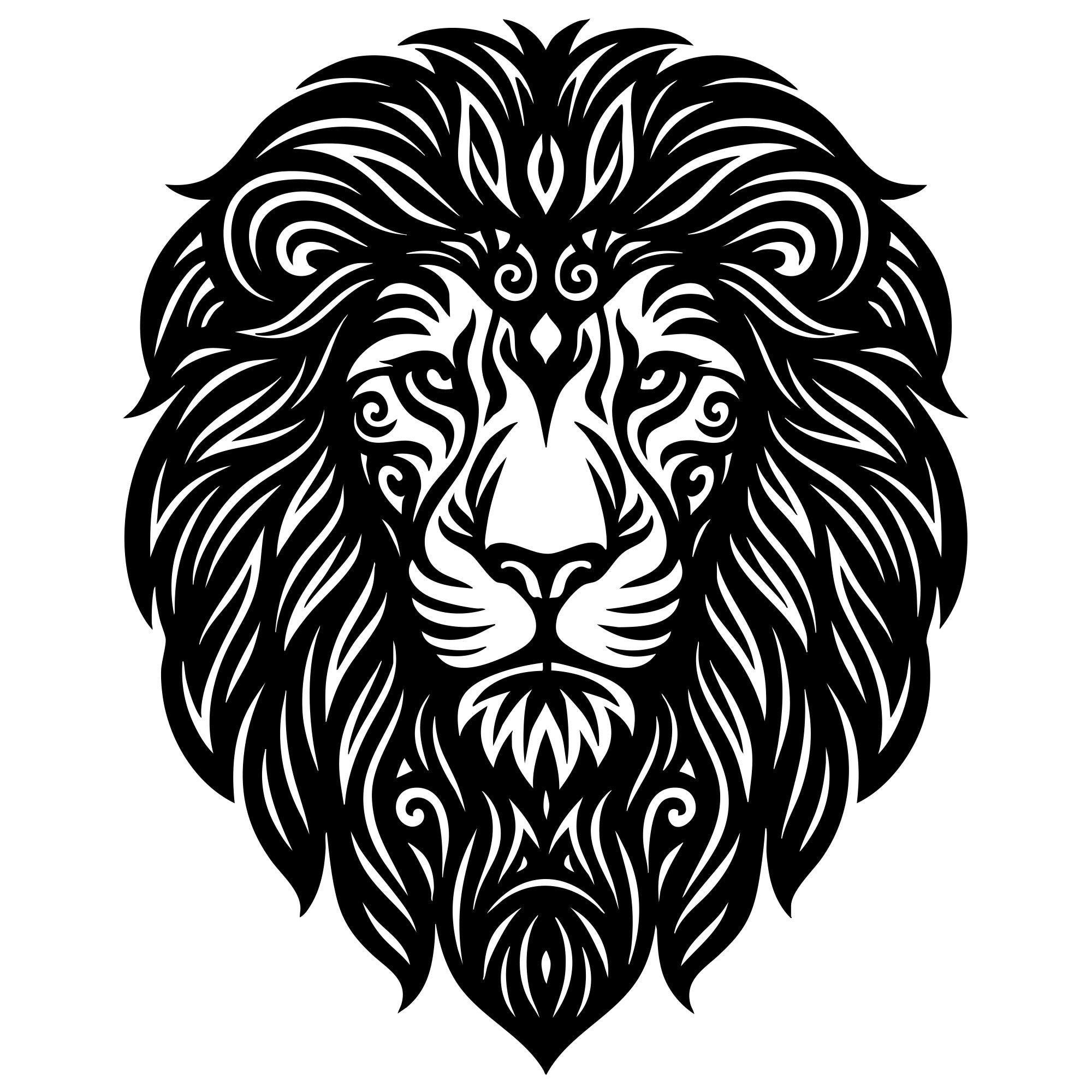 Zentangle Lion Head DXF File – CNC Cutting Design | AWLION33